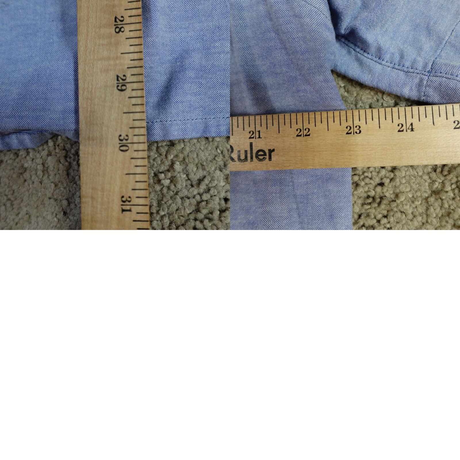 Vintage QOR Shirt XL Blue Chambray Short Sleeve Button-Front Cotton Blend Mens Size US XL / EU 56 / 4 - 8 Thumbnail