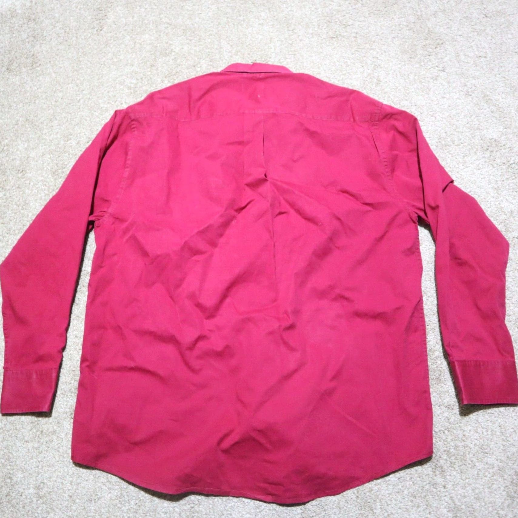 Vintage Saddlebred Solid Red Button Up Long Sleeve Shirt Adult Men Size XL Extra Large Size US XL / EU 56 / 4 - 8 Thumbnail