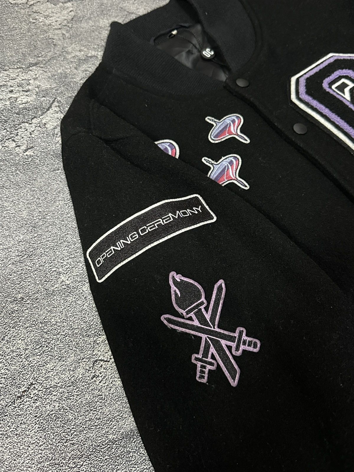 Opening Ceremony Opening Ceremony Black Varsity Jacket Multi Patch Women’s Size S / US 4 / IT 40 - 15 Thumbnail