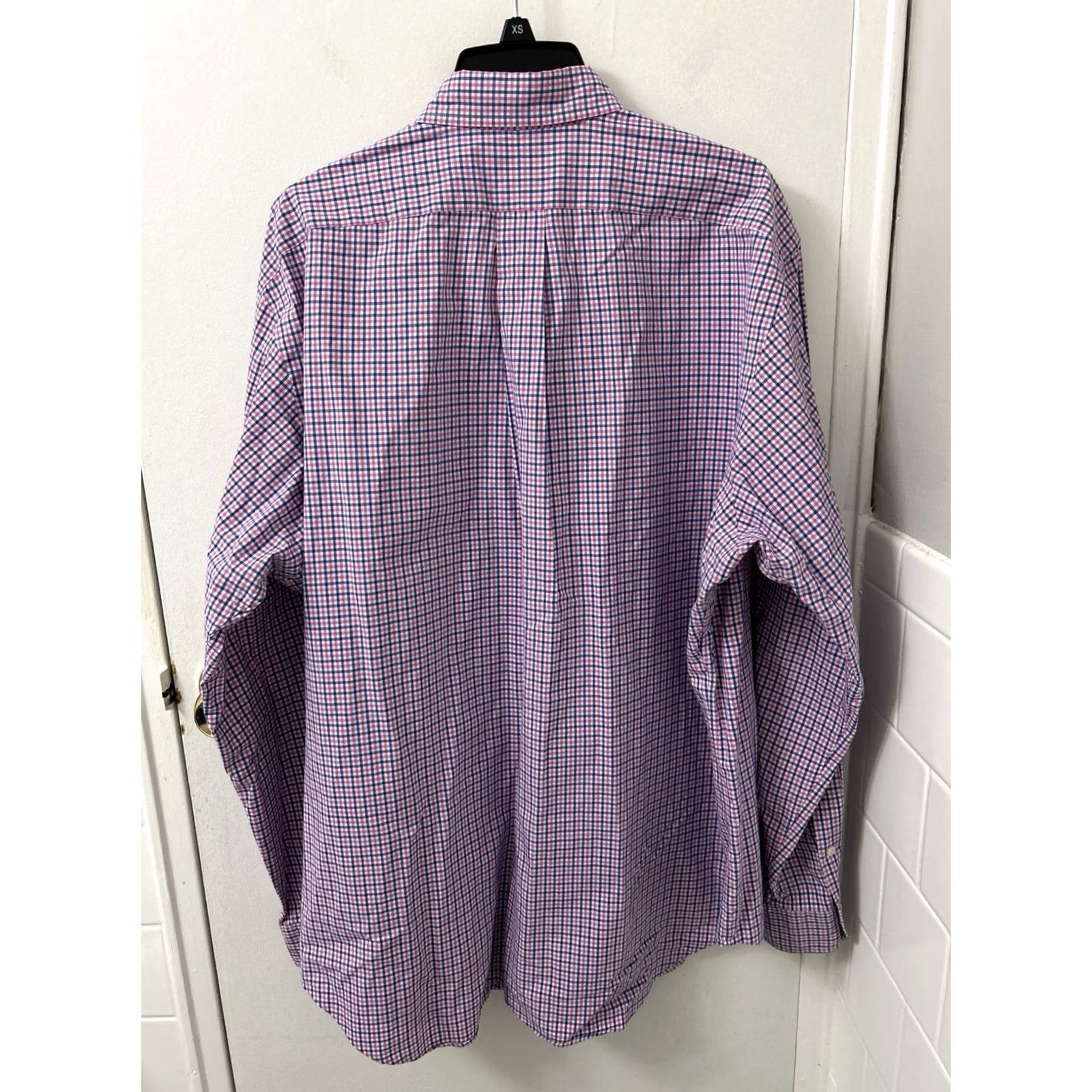Ralph Lauren VINTAGE Ralph Lauren Shirt Mens XL Pink Blue Oxford Plaid Button Down Logo L/S Size US XL / EU 56 / 4 - 7 Thumbnail