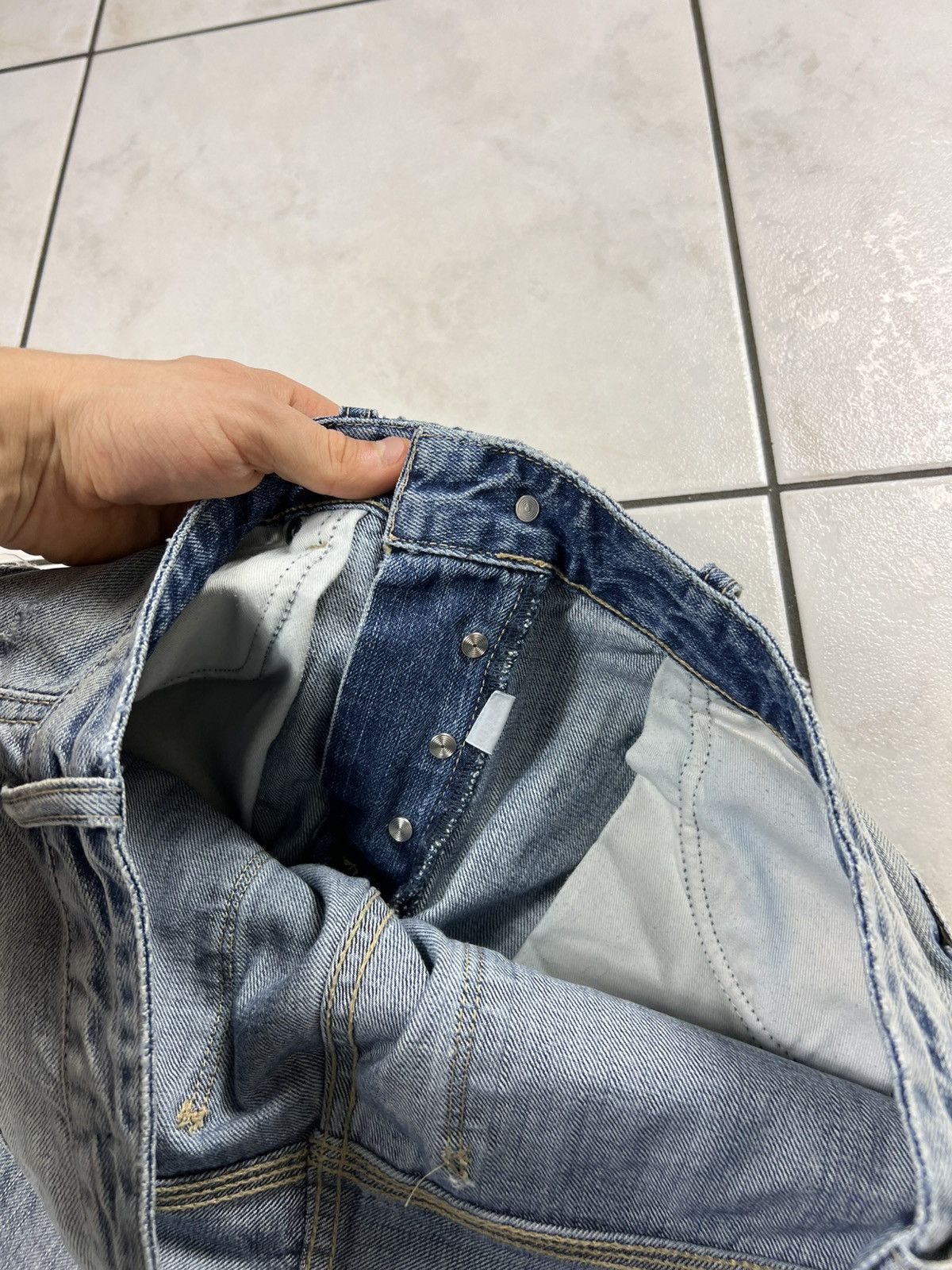 Lee Vintage Lee Slim-L2 dirty mud washed distressed denim jeans Size US 31 - 20 Thumbnail