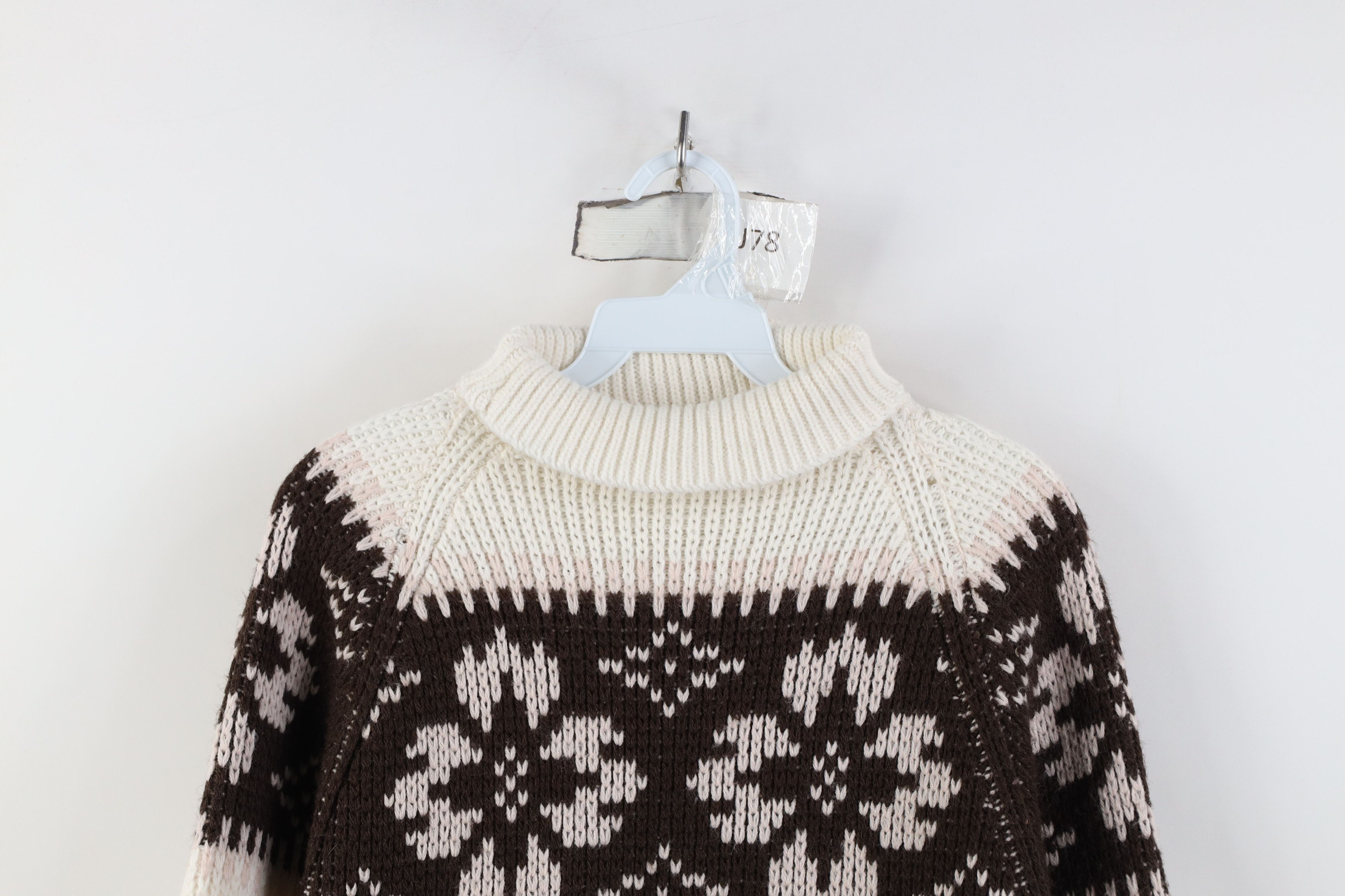 Vintage Vintage 70s Streetwear Fair Isle Knit Turtleneck Sweater USA Size S / US 4 / IT 40 - 2 Thumbnail
