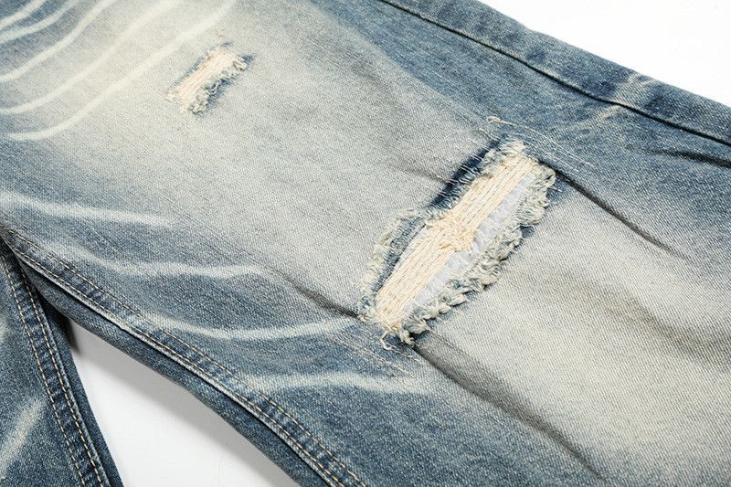 Vintage American retro street washed distressed loose jeans for men Size US 32 / EU 48 - 4 Thumbnail