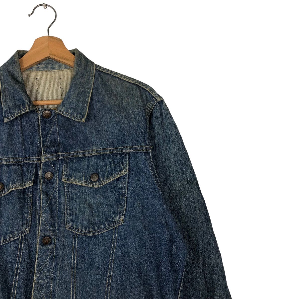 Japanese Brand 🔥Vintage Biker Denim Trucker Jacket Made Well Union Made Size US M / EU 48-50 / 2 - 6 Thumbnail