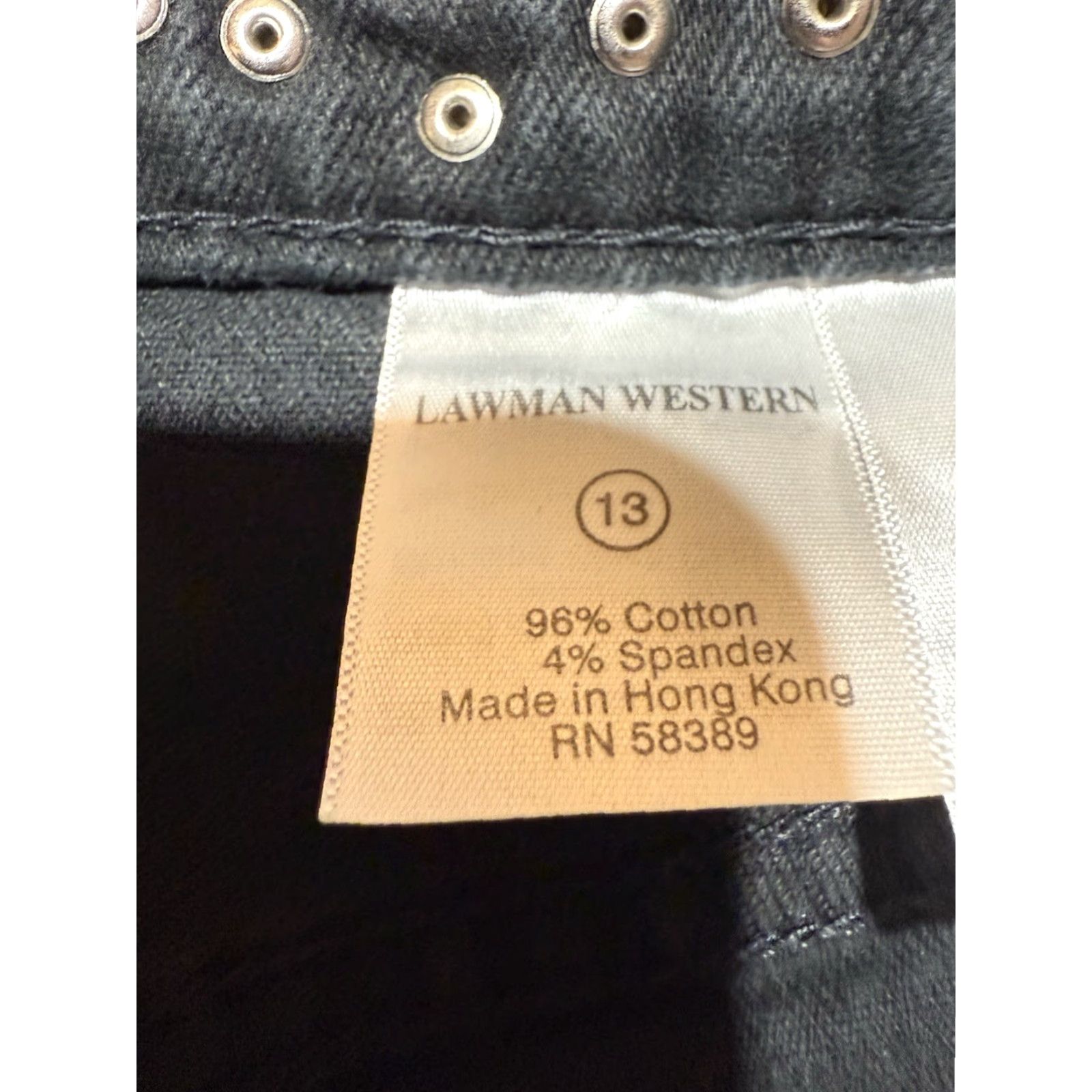 Vintage Lawman Jeans Women's Black Denim High Rise Bootcut Size 13 - 13 Denim Cotton Cowgirl Mom Style Boots Girls Mens? Size 34" / US 12 / IT 48 - 6 Thumbnail