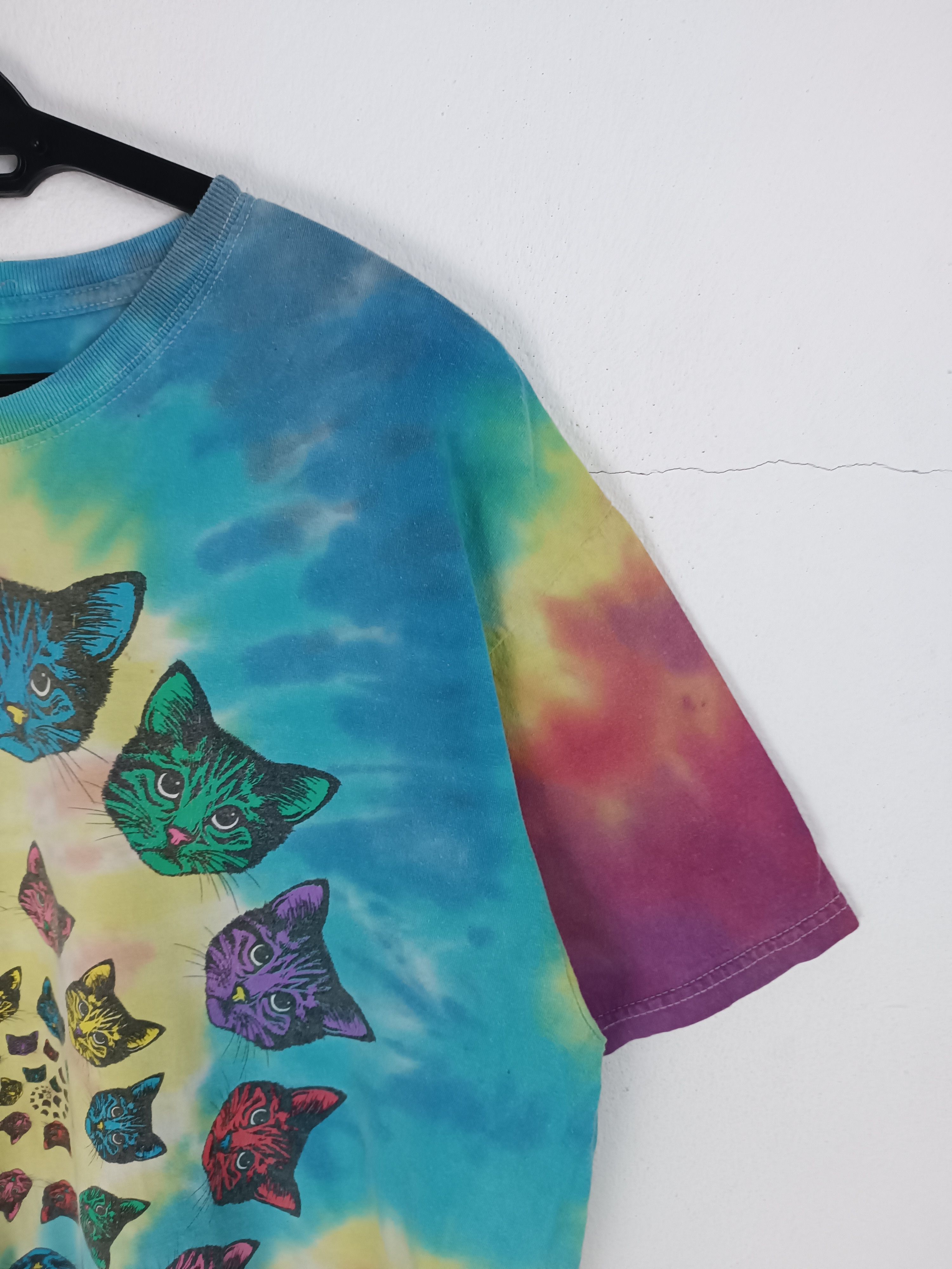 Vintage VINTAGE CAT TIE DYE LSD HIGH FUNNY HUMOR DRUG PET TEE Size US L / EU 52-54 / 3 - 5 Thumbnail