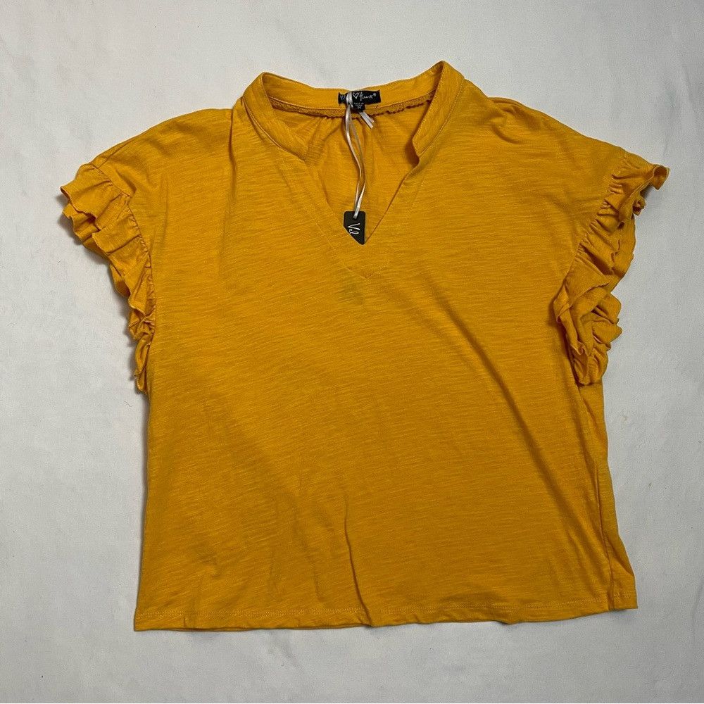 Other NWT New Velvet Heart Verdine V-Neck Ruffle Sleeve Yellow Te Size M / US 6-8 / IT 42-44 - 6 Thumbnail