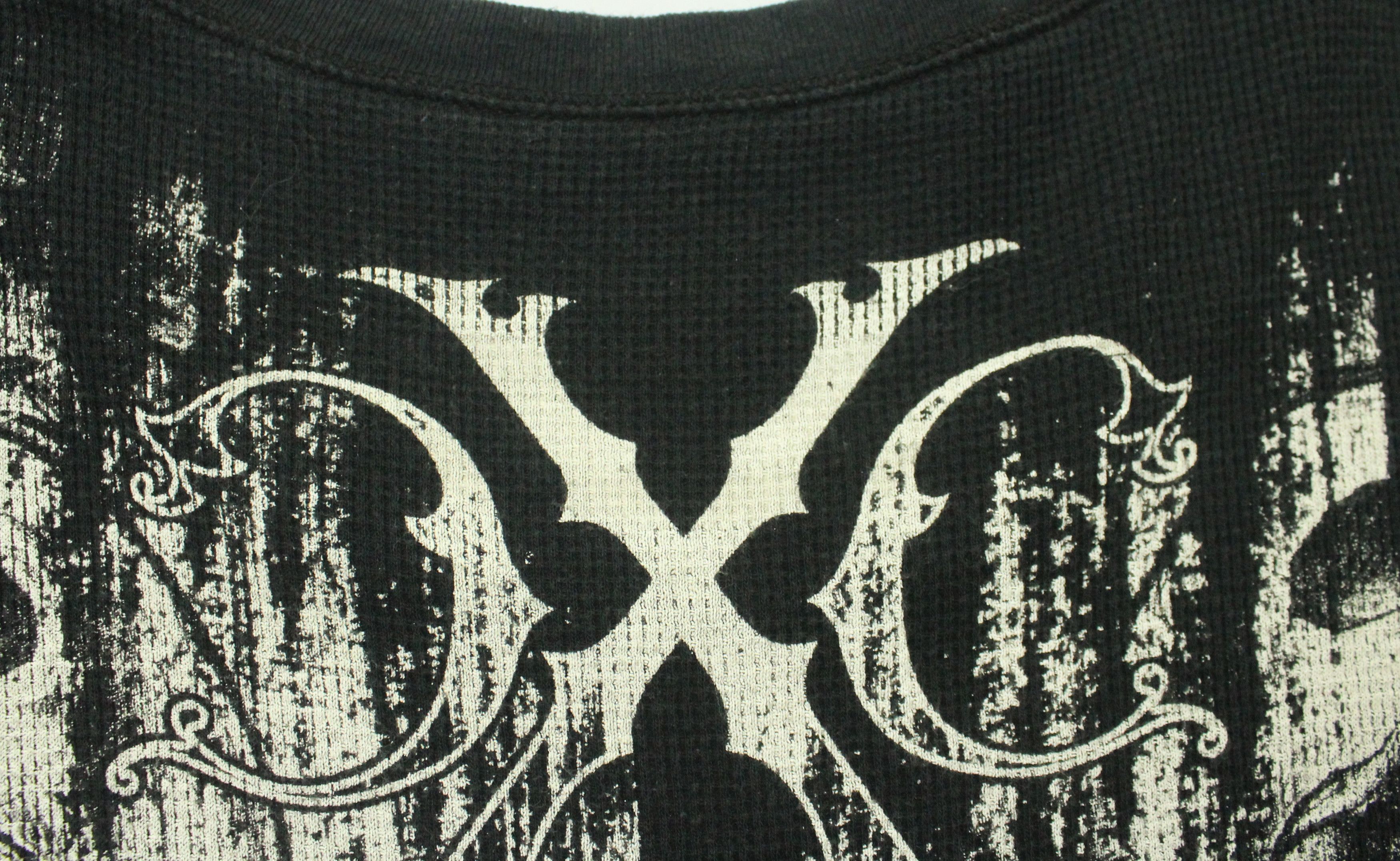 Vintage EXTREME COUTURE Shirt Skull Thermal Graphic Taatoo Size US XXL / EU 58 / 5 - 7 Thumbnail