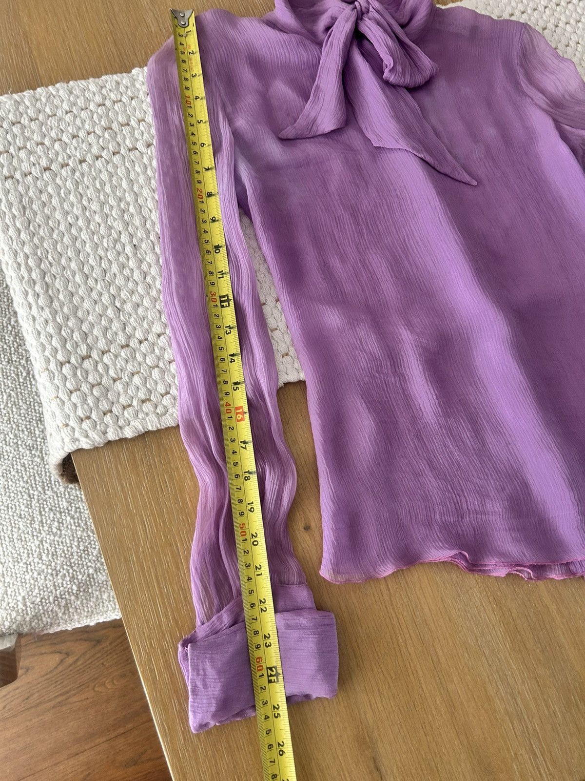 Dolce & Gabbana Dolce & Gabbana Purple Silk Tie-Up Detail Blouse Size XS / US 0-2 / IT 36-38 - 7 Thumbnail