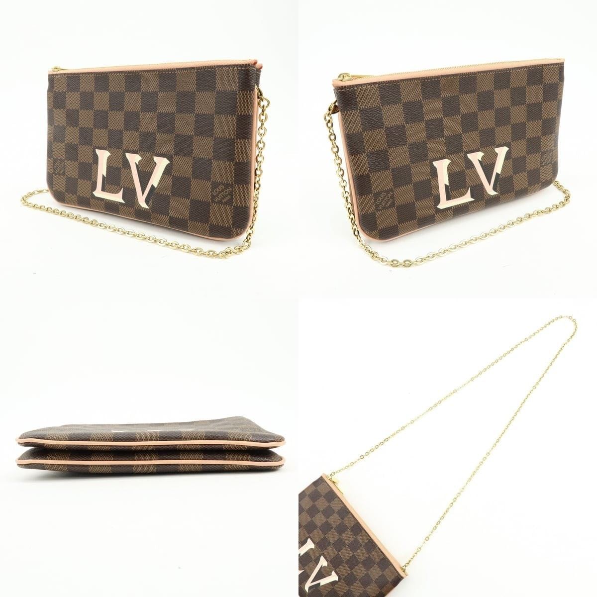 Louis Vuitton Louis Vuitton Damier Ebene Pochette Double Zip Size ONE SIZE - 3 Thumbnail