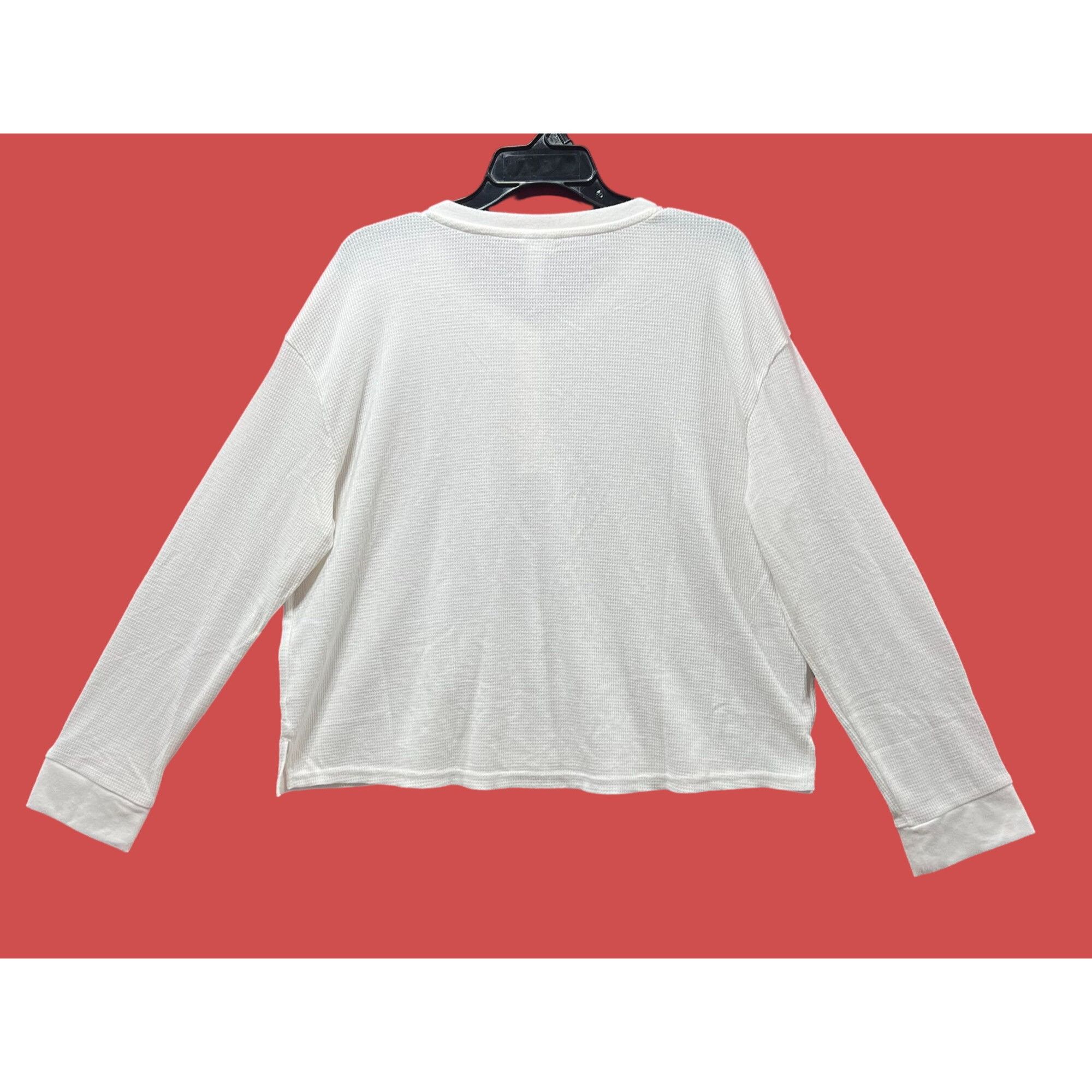 Other Wonder Shop - Women's Thermal Pajamas Top - White - Large Size L / US 10 / IT 46 - 3 Thumbnail