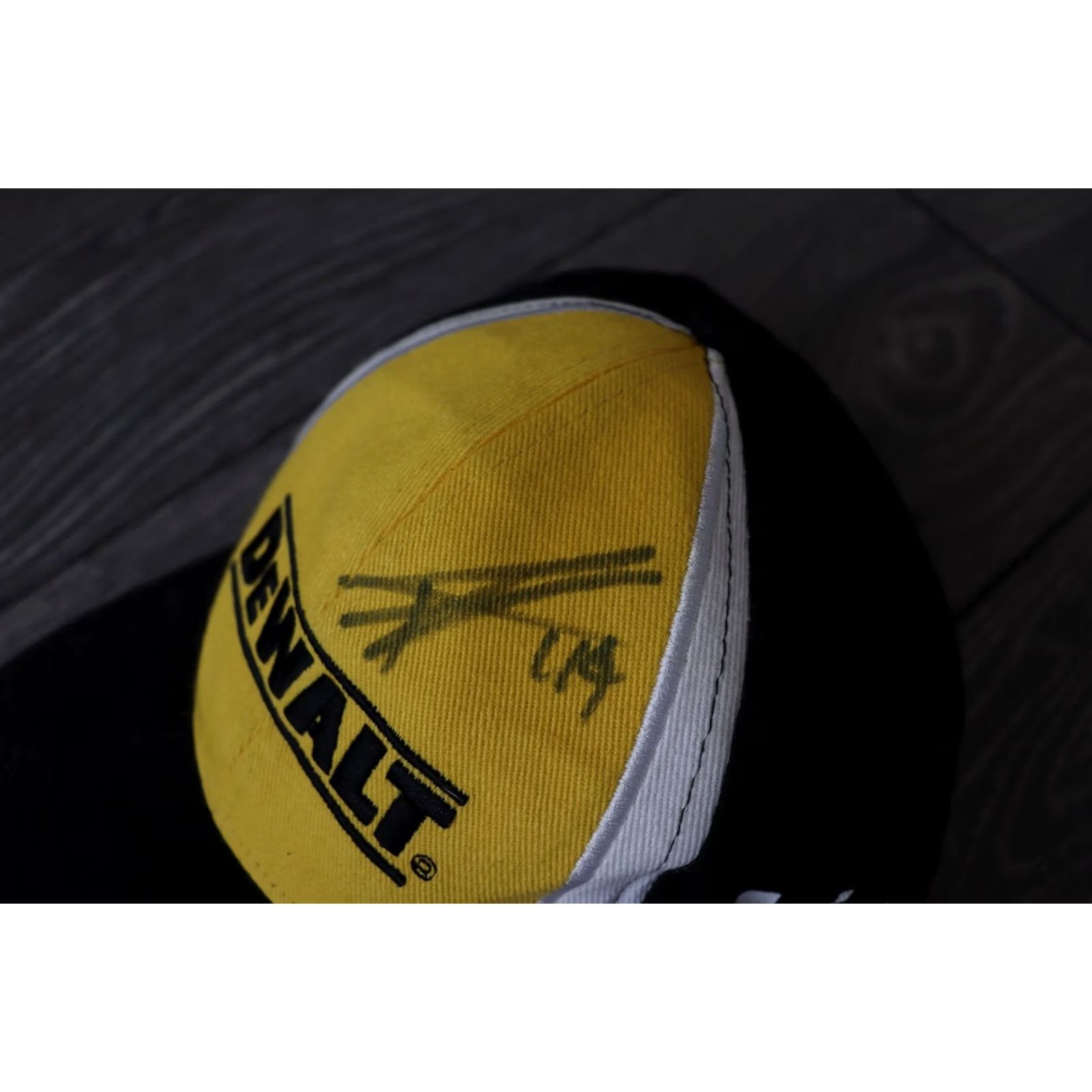 NASCAR DEWALT RACING NASCAR MOTOGP ADJUSTABLE CAP AUTOGRAPHED YAMAHA TECH 3 BLACK HAT Size ONE SIZE - 2 Thumbnail