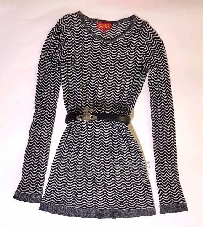 Vivienne Westwood Vivienne Westwood Black and White Wave Knit Top. Size US XS / EU 42 / 0 - 3 Thumbnail