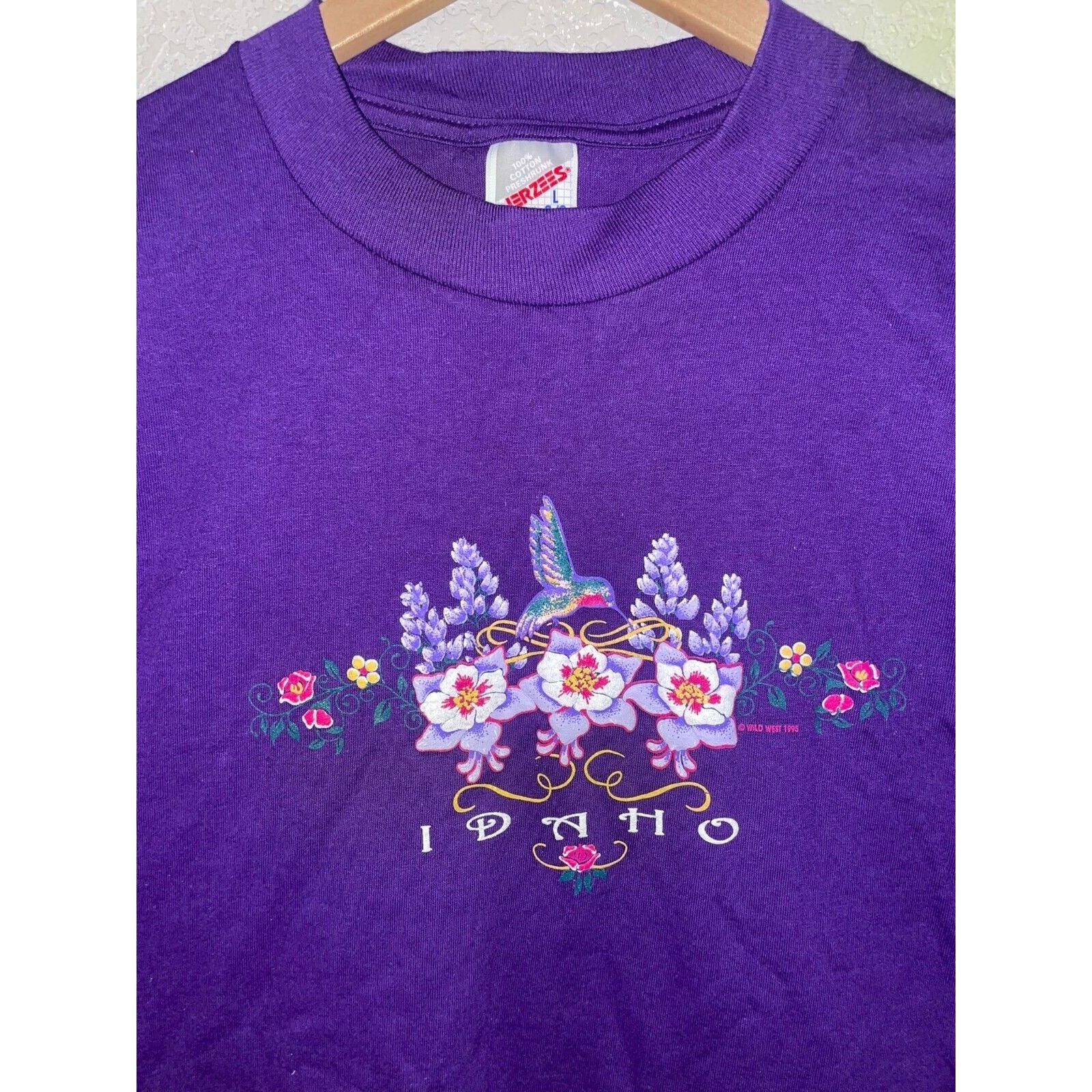Jerzees Vintage Idaho Shirt Flowers Flower Graphic Tee VTG 90s L Size US L / EU 52-54 / 3 - 2 Thumbnail