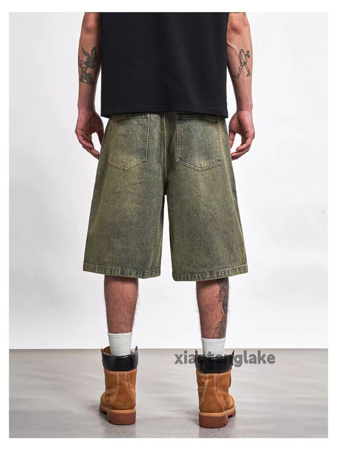 Vintage Unisex washed faded utility punk yuppie cargo shorts Size US 31 - 8 Thumbnail