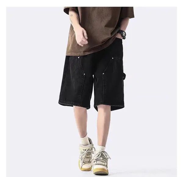 VIBE Black High Street Vintage Loose Fit Denim Shorts Size US 32 / EU 48 - 7 Thumbnail
