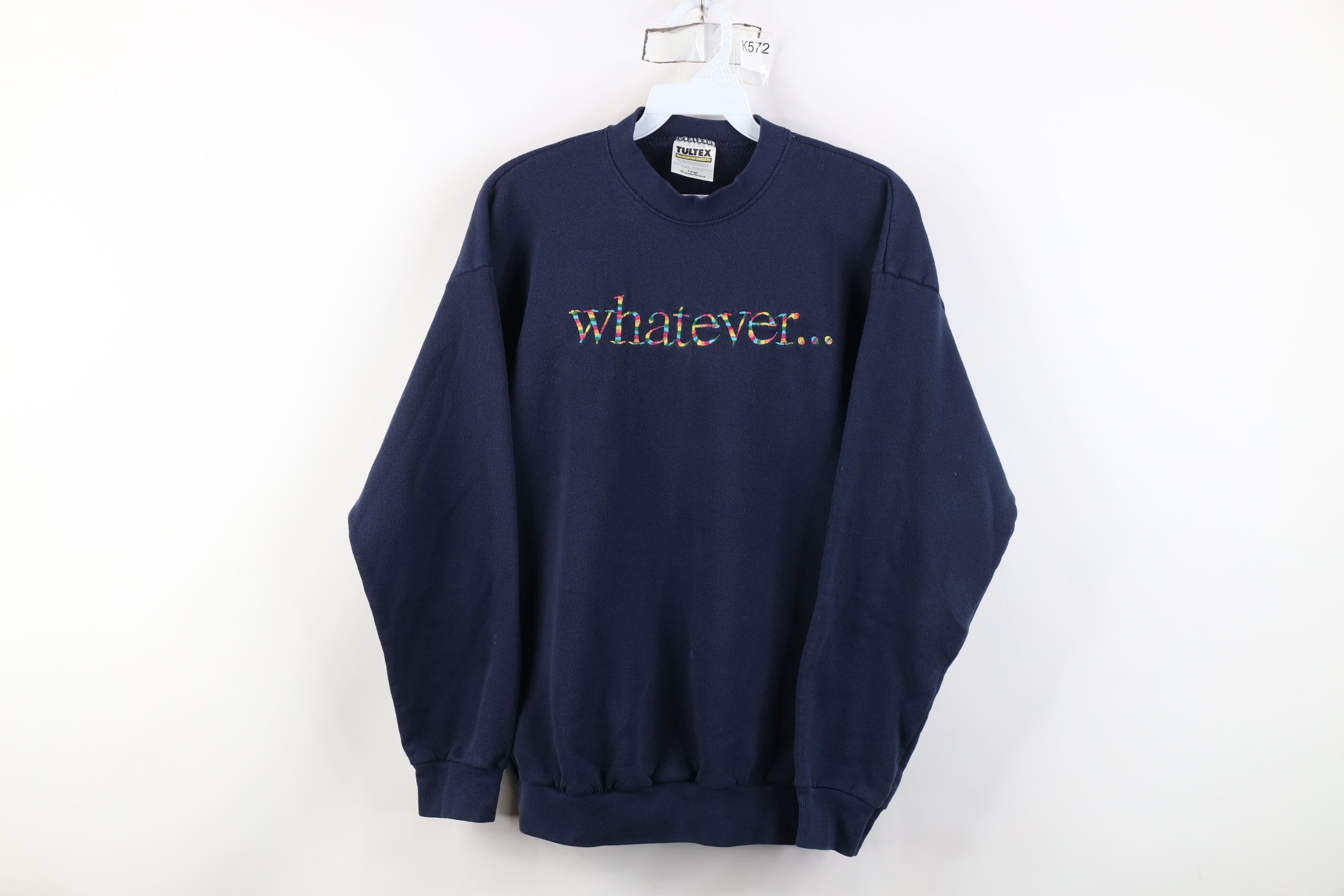 Vintage Vintage 90s Streetwear Spell Out Whatever Sweatshirt USA Size L / US 10 / IT 46 - 1 Thumbnail
