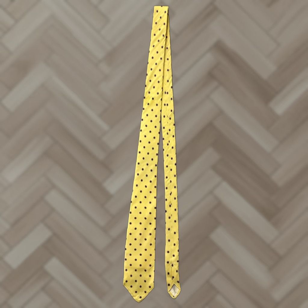 Brooks Brothers VINTAGE Brooks Brothers Men's Silk Tie Geometric Necktie Classic One Size Yellow Made in Italy Size ONE SIZE - 1 Thumbnail