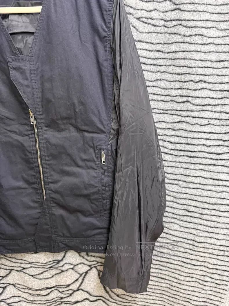 Rick Owens Rick Owens Grid leather paneled collarless jacket Size US L / EU 52-54 / 3 - 4 Thumbnail