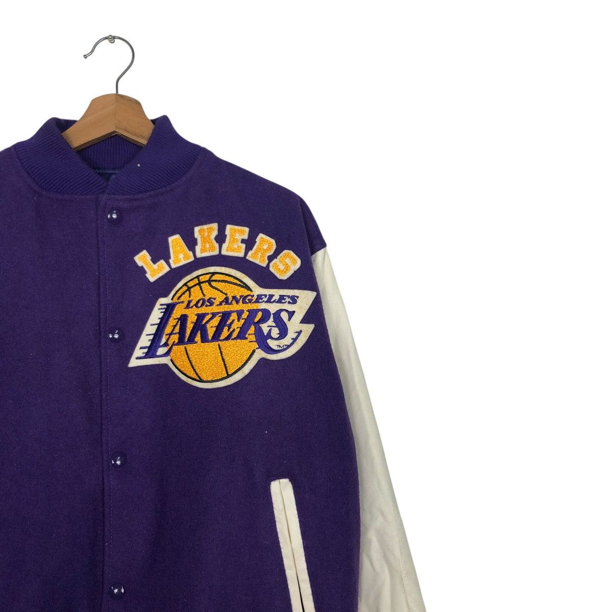 Chalk Line 🔥VINTAGE VARSITY LEATHER JACKET CHALK LINE LAKERS BIG LOGO Size US L / EU 52-54 / 3 - 8 Thumbnail