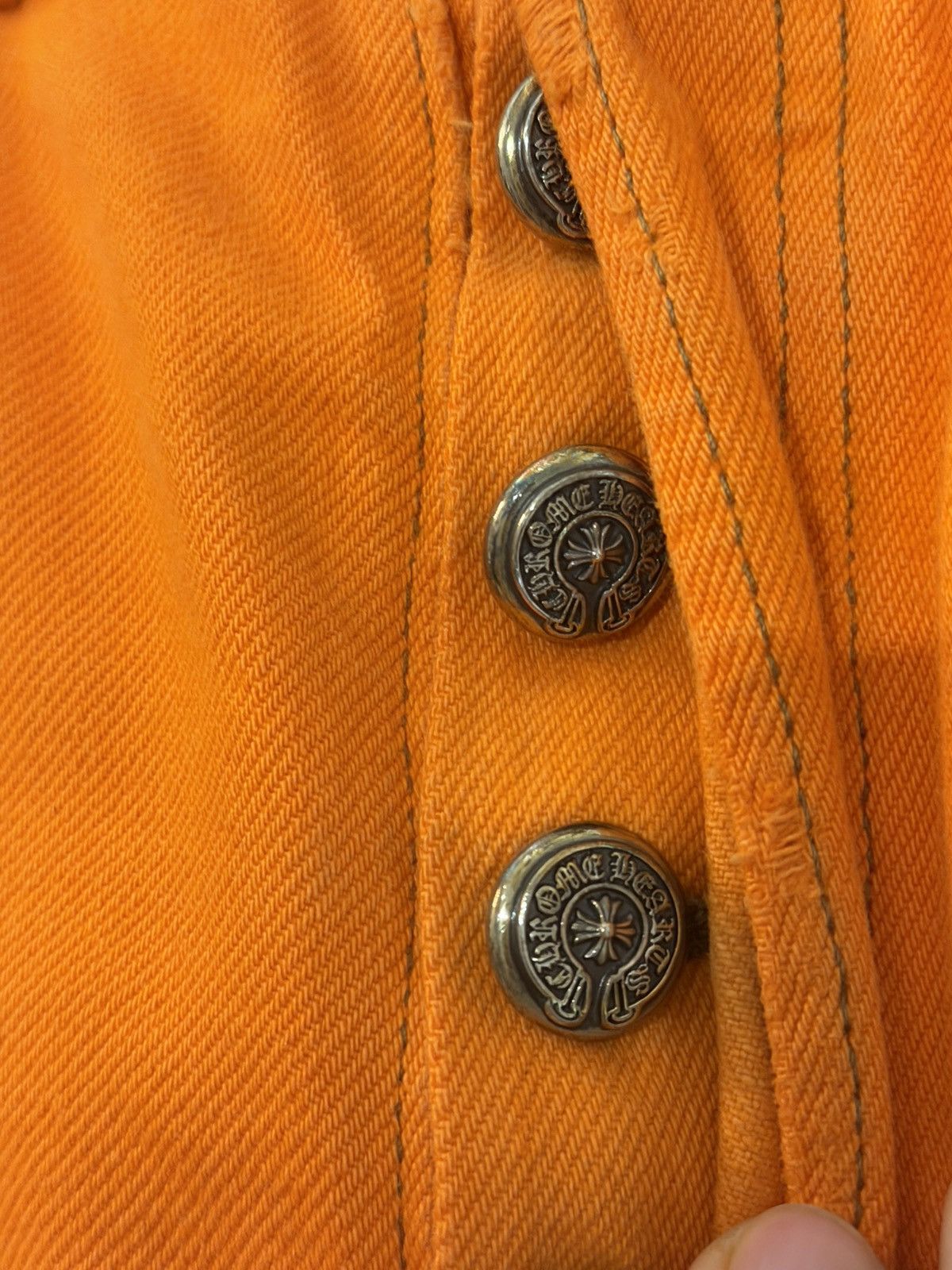 Chrome Hearts Chrome Hearts 2017 Virgil orange Levi Cross patch Jeans Size US 28 / EU 44 - 5 Thumbnail