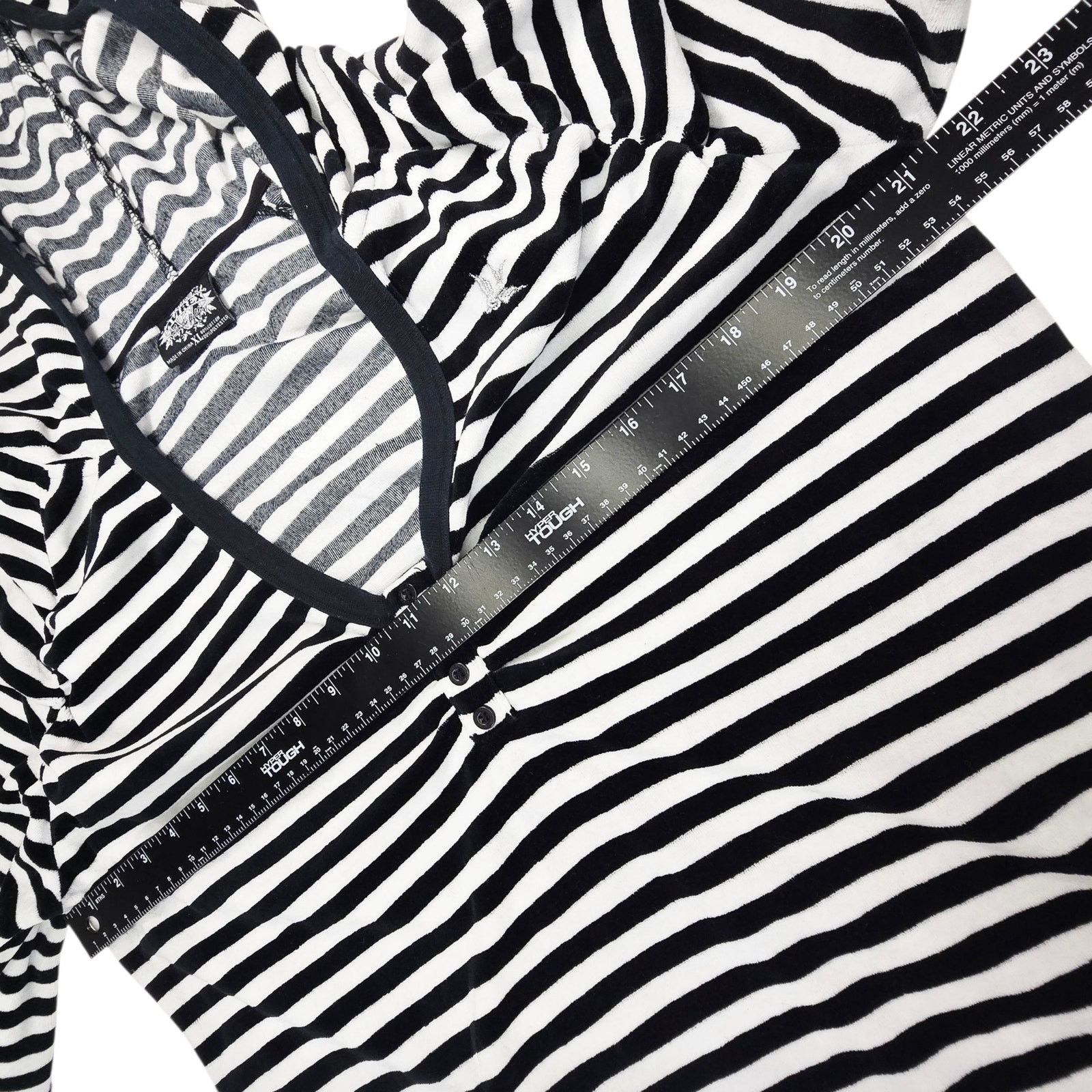 Avirex Avirex Womens XL Black White Striped Hooded Sweater Shirt Size XL / US 12-14 / IT 48-50 - 4 Thumbnail