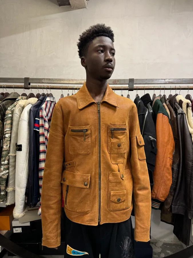 Dolce & Gabbana 2000s Dolce & Gabbana Brown Multi Pockets Leather Jacket Size US M / EU 48-50 / 2 - 2 Thumbnail