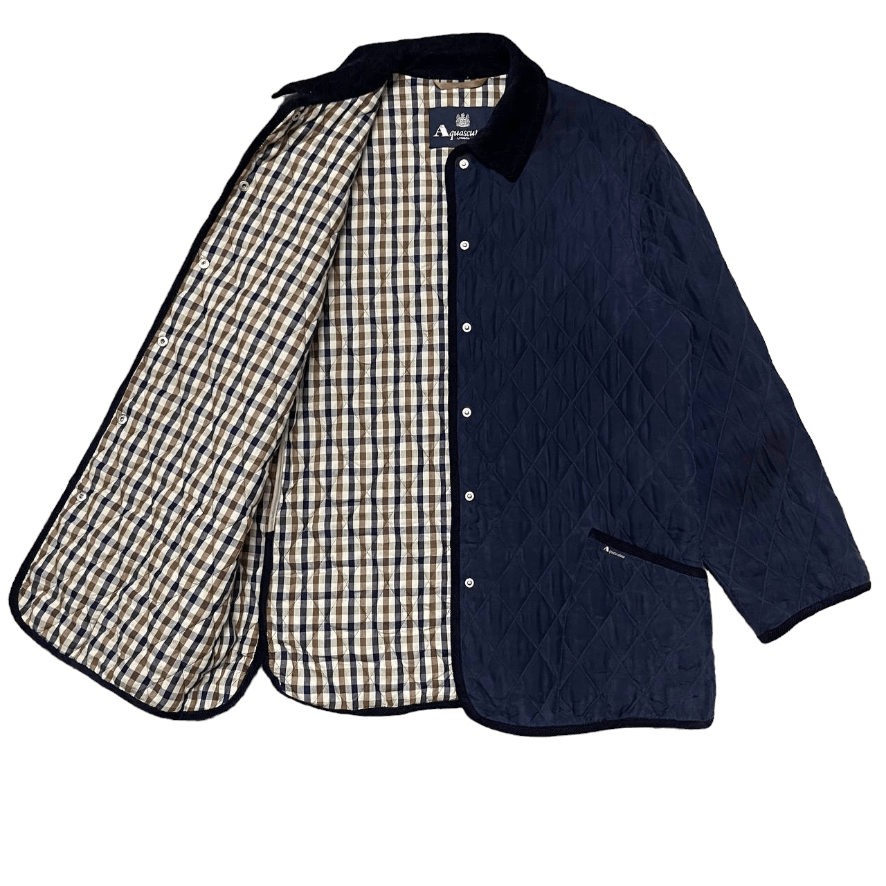 Aquascutum Vintage Aquascutum London Quilted Silk Jacket Corduroy Size US M / EU 48-50 / 2 - 1 Thumbnail