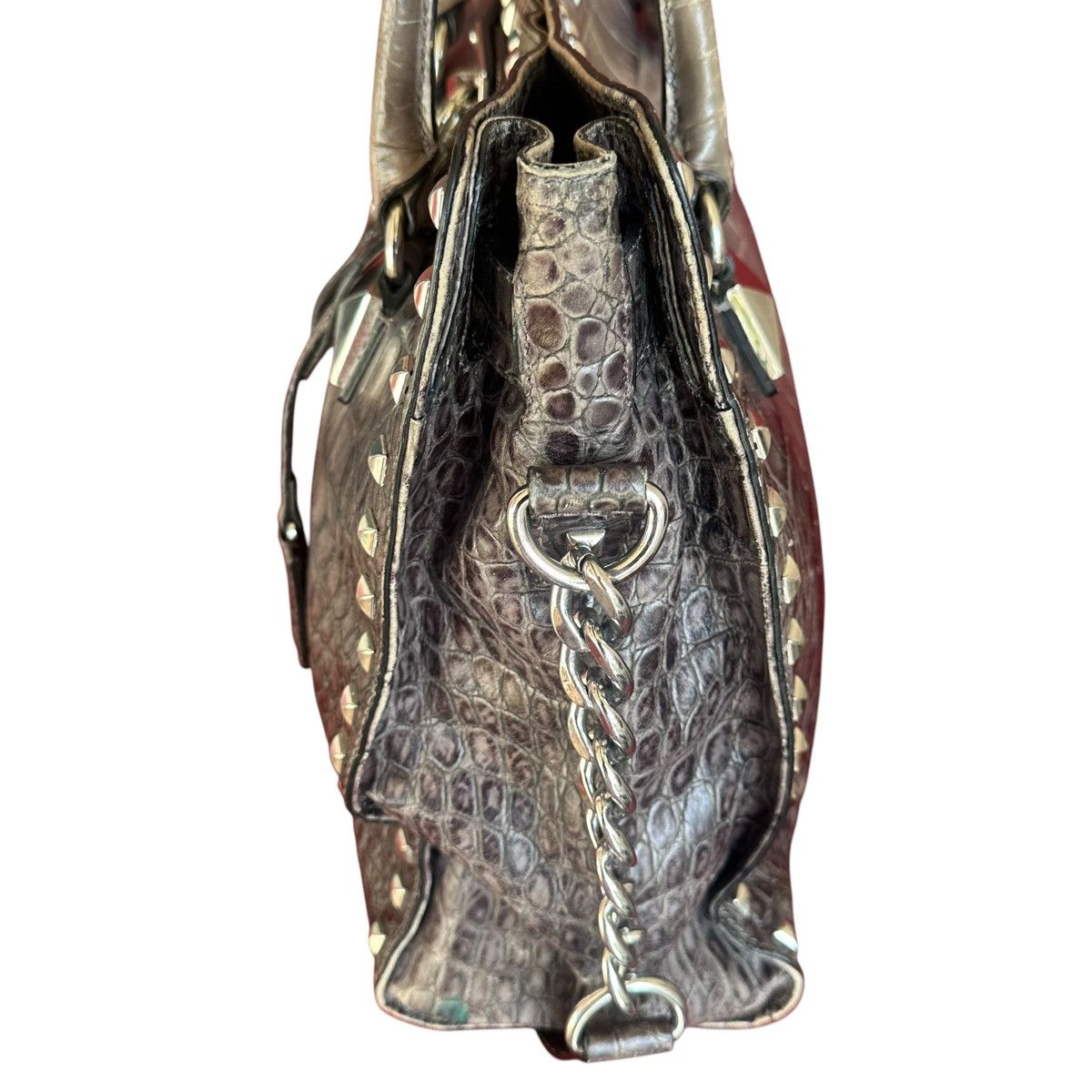 Michael Kors Michael Kors Hamilton gray ombré crocodile stud handbag Size ONE SIZE - 5 Thumbnail