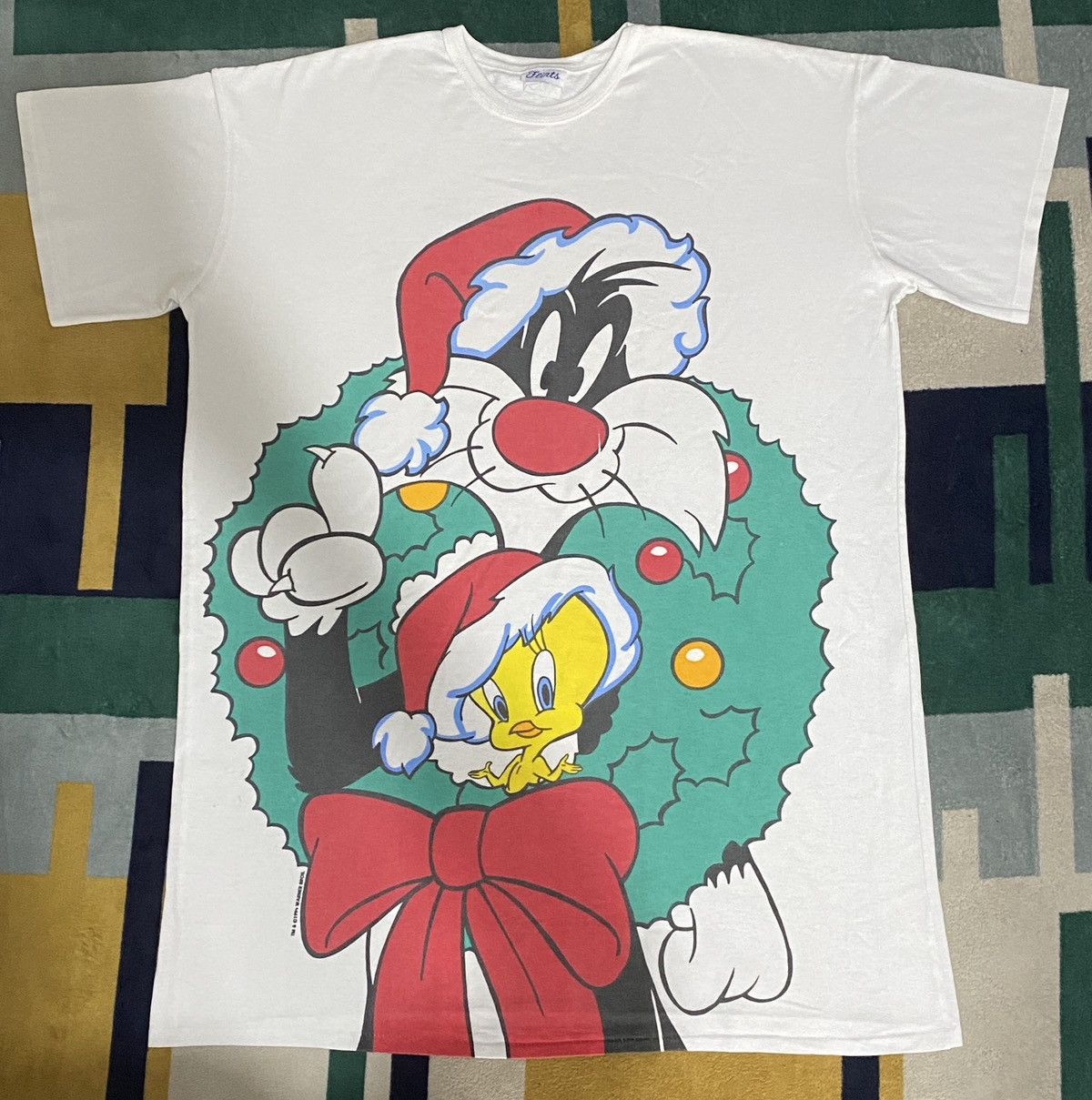 Vintage 1994 Looney Tunes Sylvester Tweety Christmas Vintage Tee Size US XL / EU 56 / 4 - 1 Thumbnail