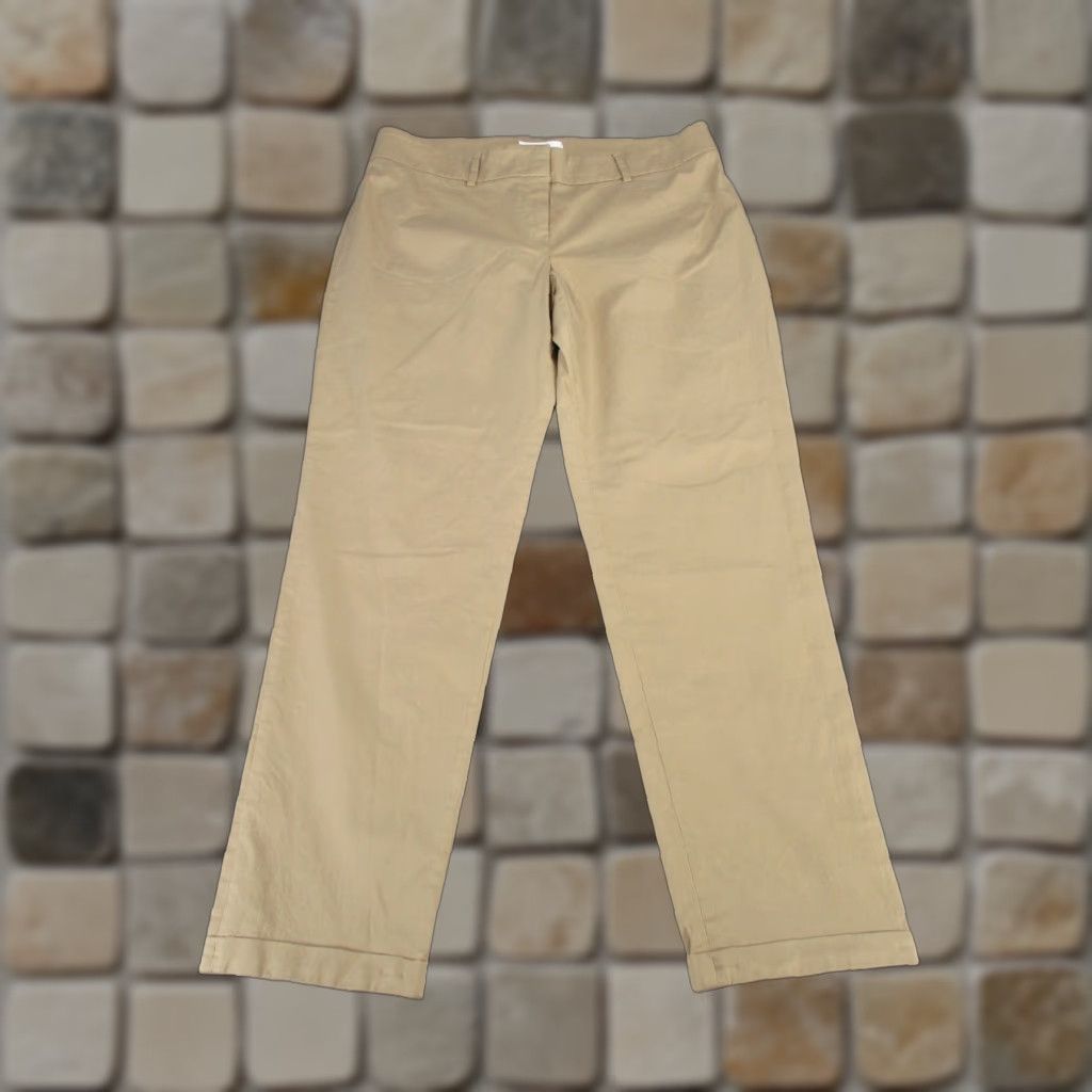 Gunex Pants Womens 10 Beige Lightweight Cotton Spandex Tapered Dress Pants Adult Regular Size 10 Beige Womens