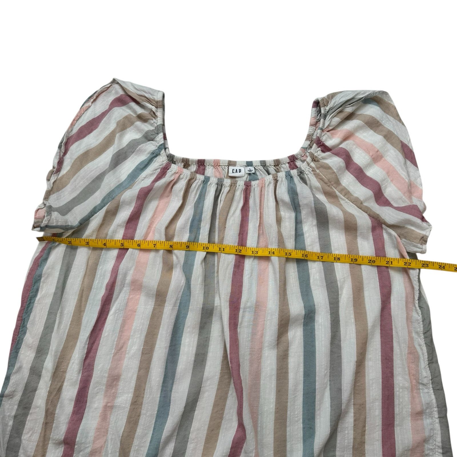 Gap GAP Soft Vertical Stripe Flutter Sleeve Blouse Large Size L / US 10 / IT 46 - 8 Thumbnail