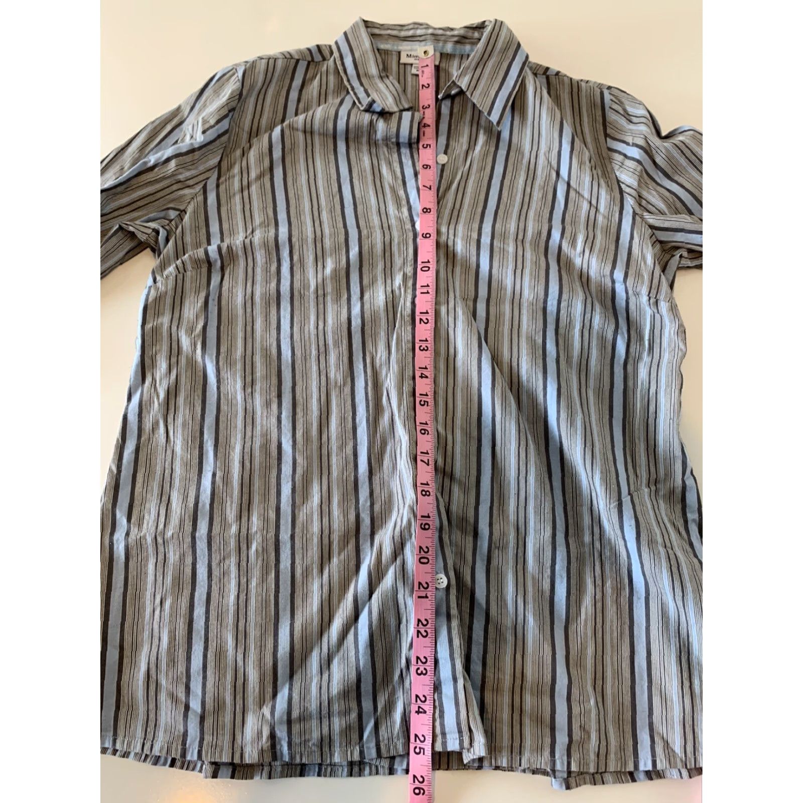 Vintage Mimi Maternity Long Sleeve Button Front Striped Top Women’s M Blue Shirt Blouse Size M / US 6-8 / IT 42-44 - 5 Thumbnail
