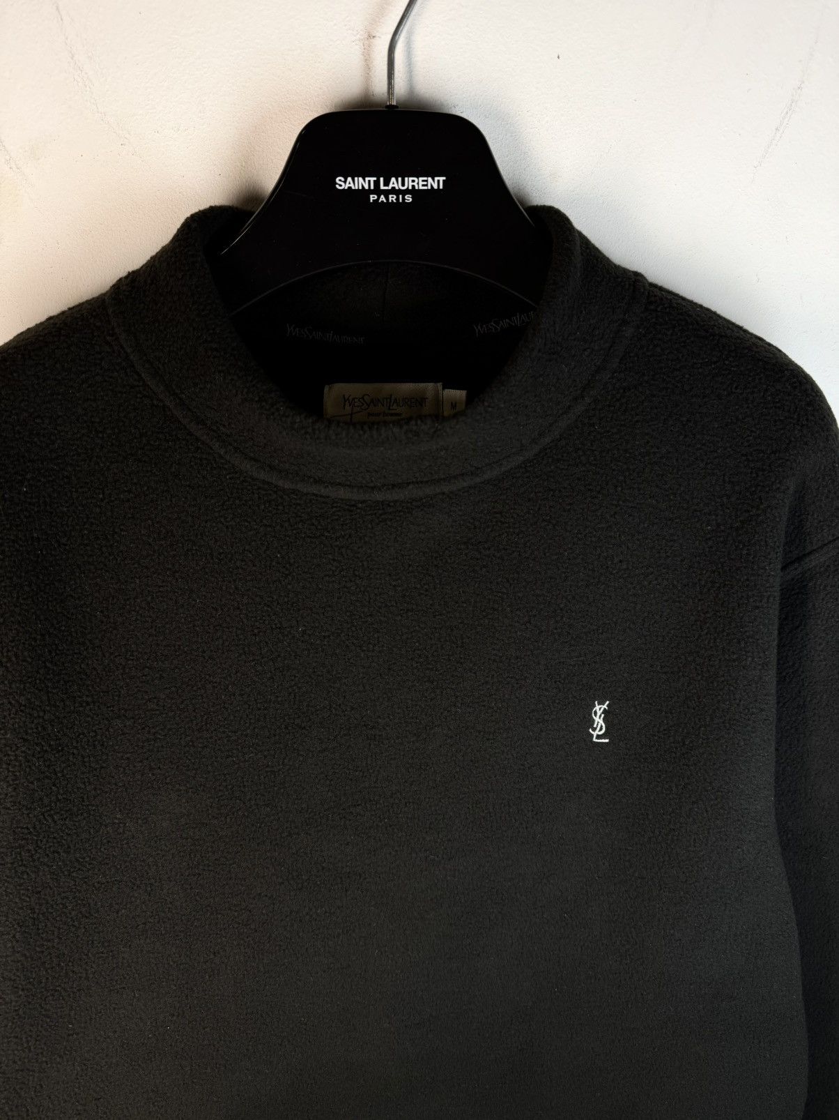 Yves Saint Laurent Fleece YSL Sweatshirt Black Turtleneck Soft Vintage Sweater Size US M / EU 48-50 / 2 - 20 Thumbnail