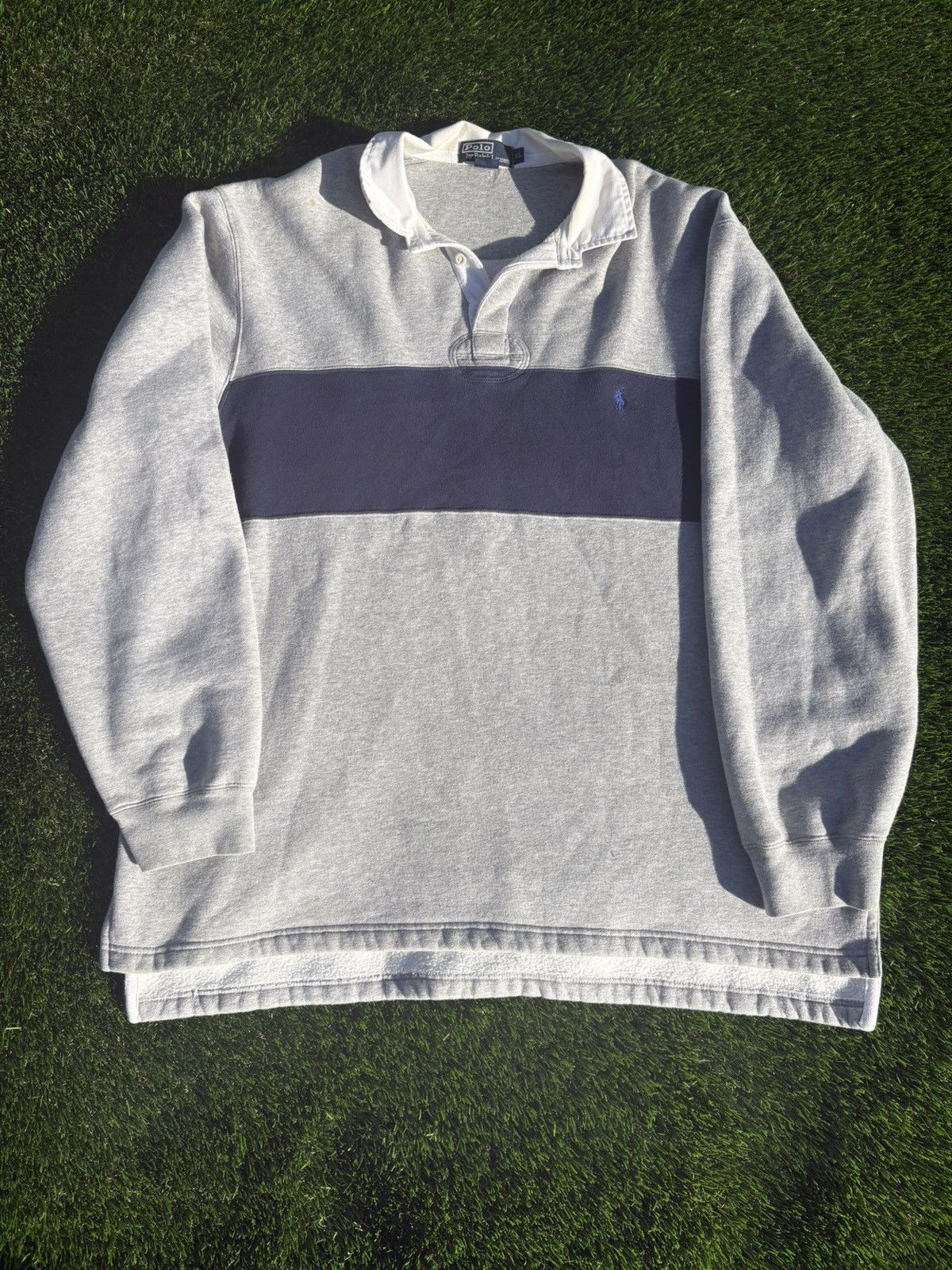 Vintage 90s Polo Ralph Lauren Embroidered Pony Rugby Sweater