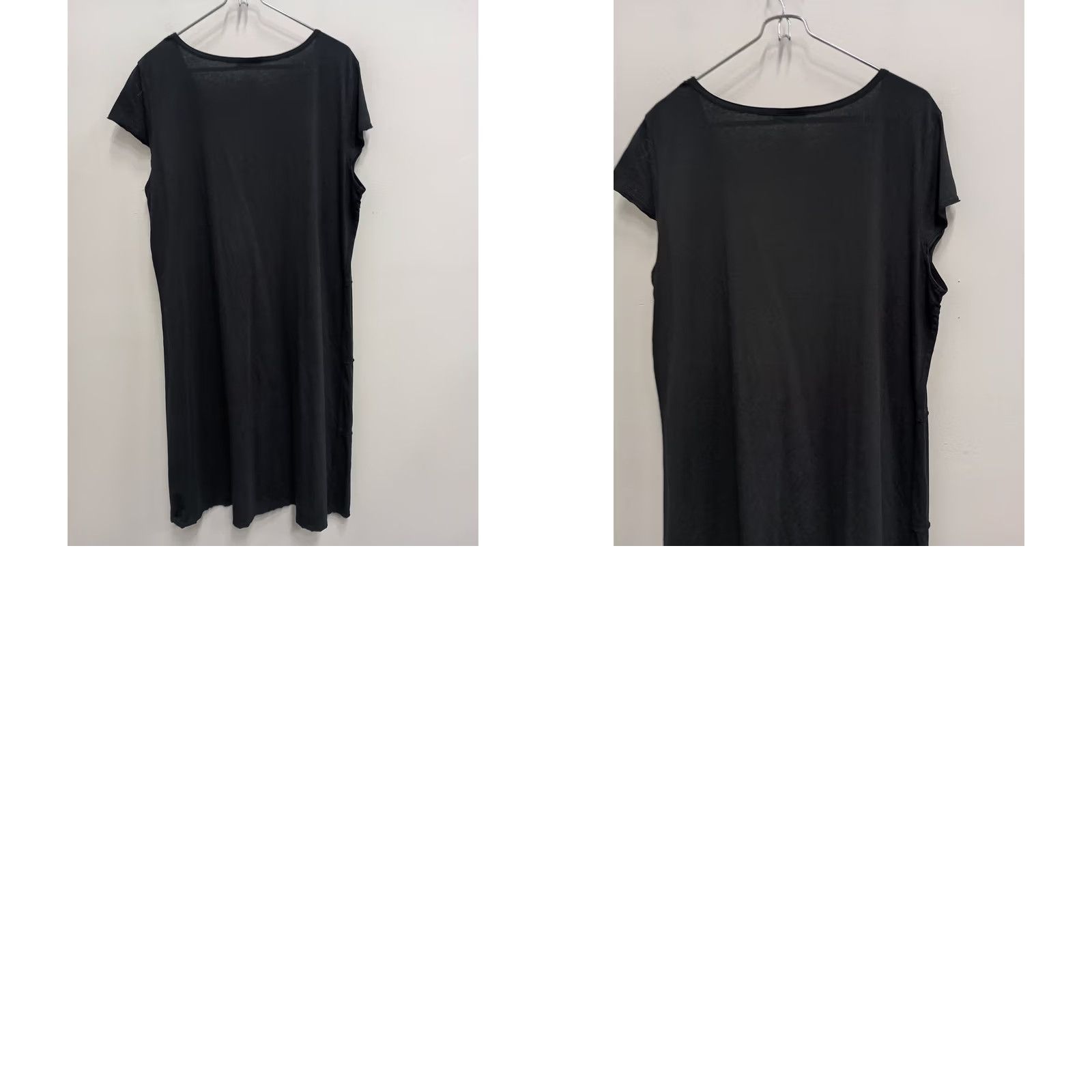 Vintage ICantoo Womens Shirt Dress Large Black Minimalist Capsule Midi Cap Sleeve Size L / US 10 / IT 46 - 8 Thumbnail