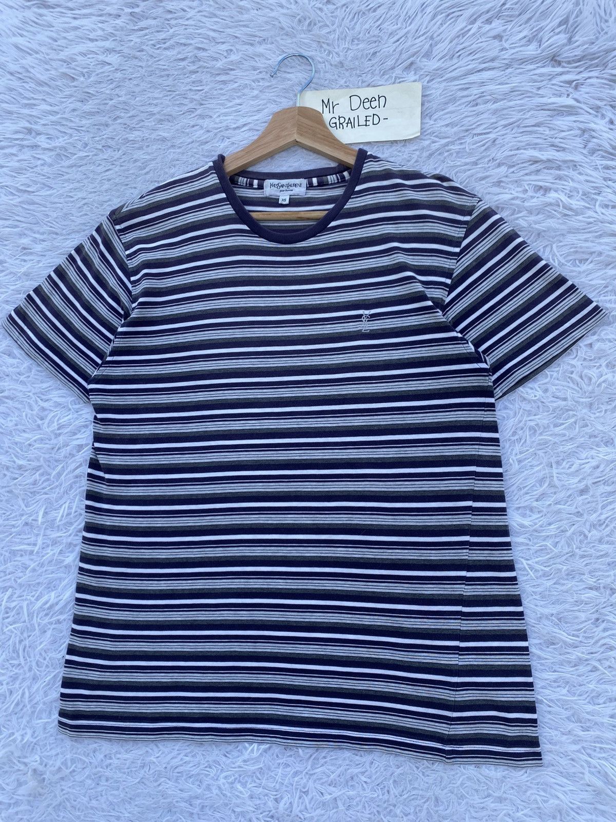 Yves Saint Laurent Rare Vintage YSL Yves Saint Laurent Stripes Tshirt Size US S / EU 44-46 / 1 - 3 Thumbnail