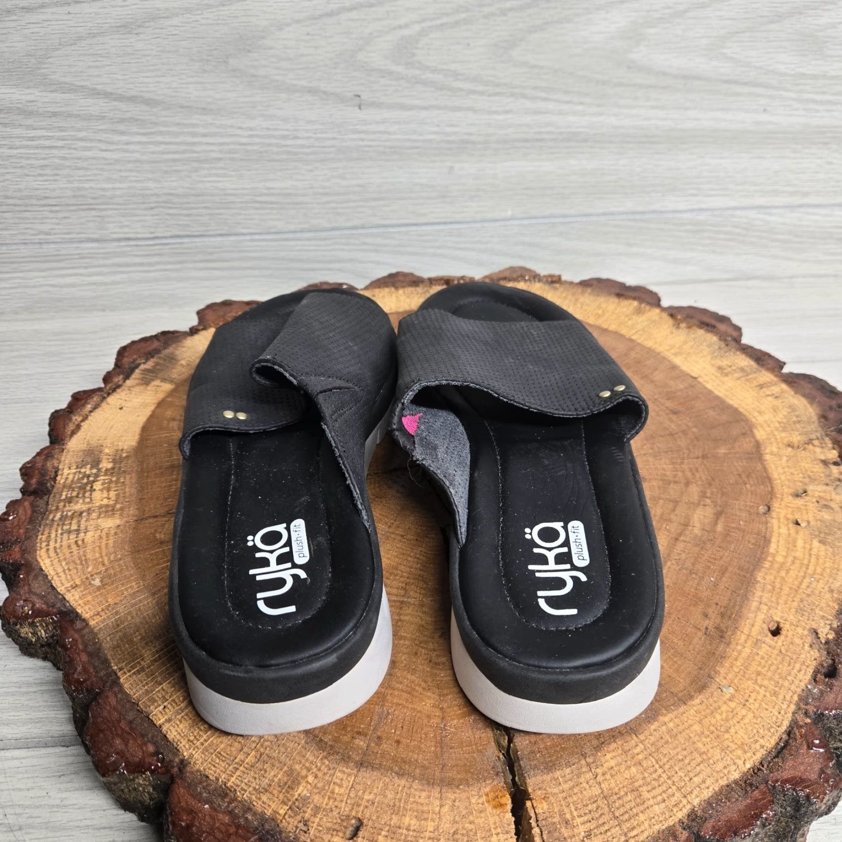 Vintage Ryka Restore Slide Sandals Black Adult Women's 9.5 M Cushioned Comfort Size US 9.5 / IT 39.5 - 4 Thumbnail