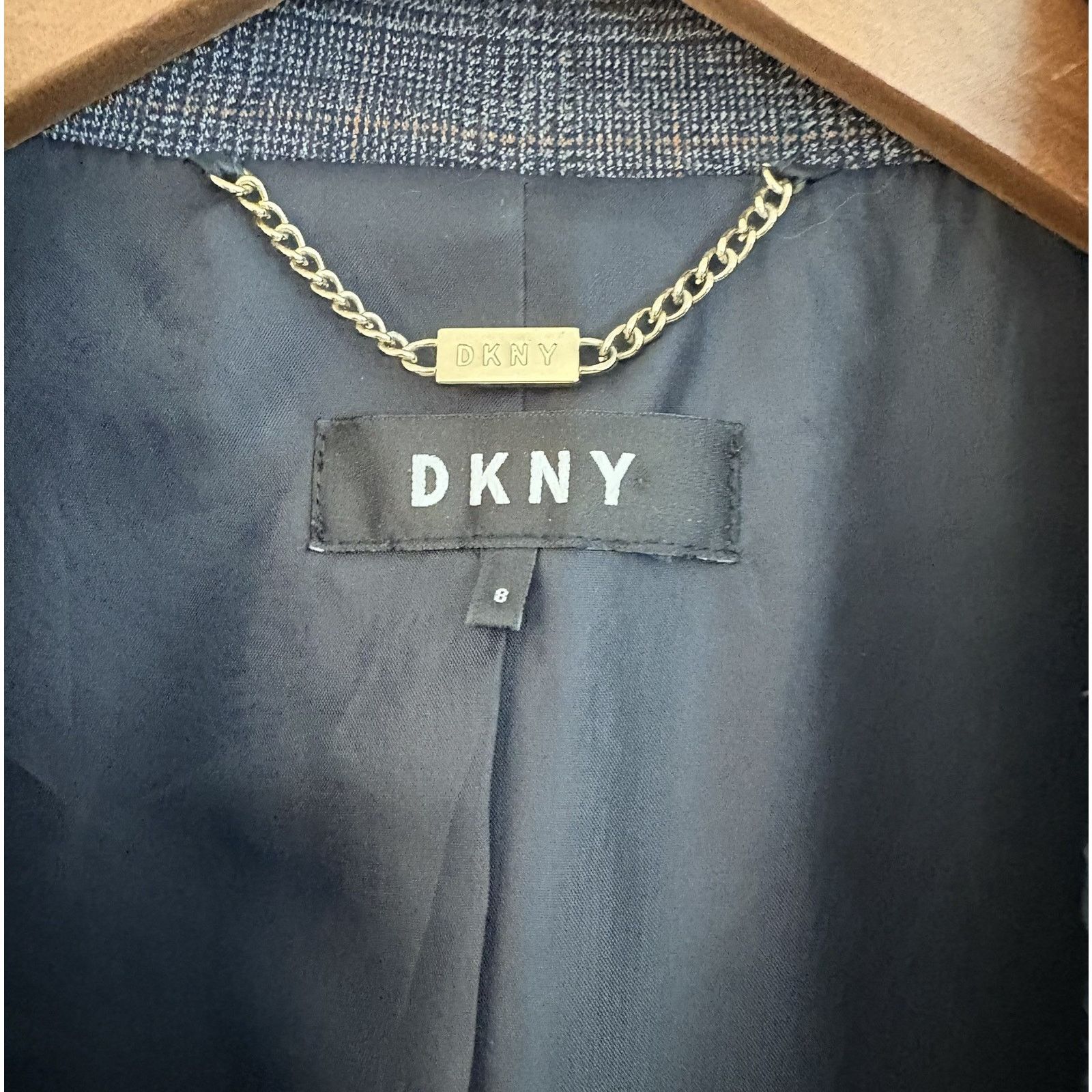 DKNY DKNY Glen Plaid Prince Of Wales Check Double Breasted Blazer Size M / US 6-8 / IT 42-44 - 11 Thumbnail