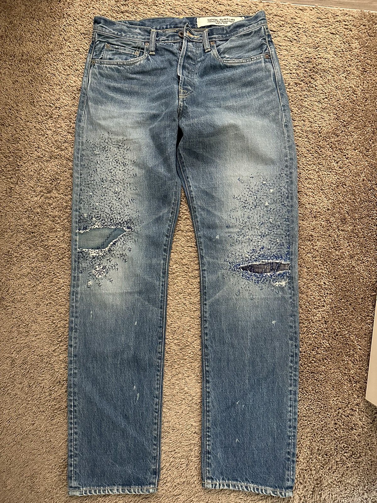 Kapital KAPITAL Monkey CISCO Distressed Denim Jeans Sashiko Size US 32 / EU 48 - 1 Thumbnail