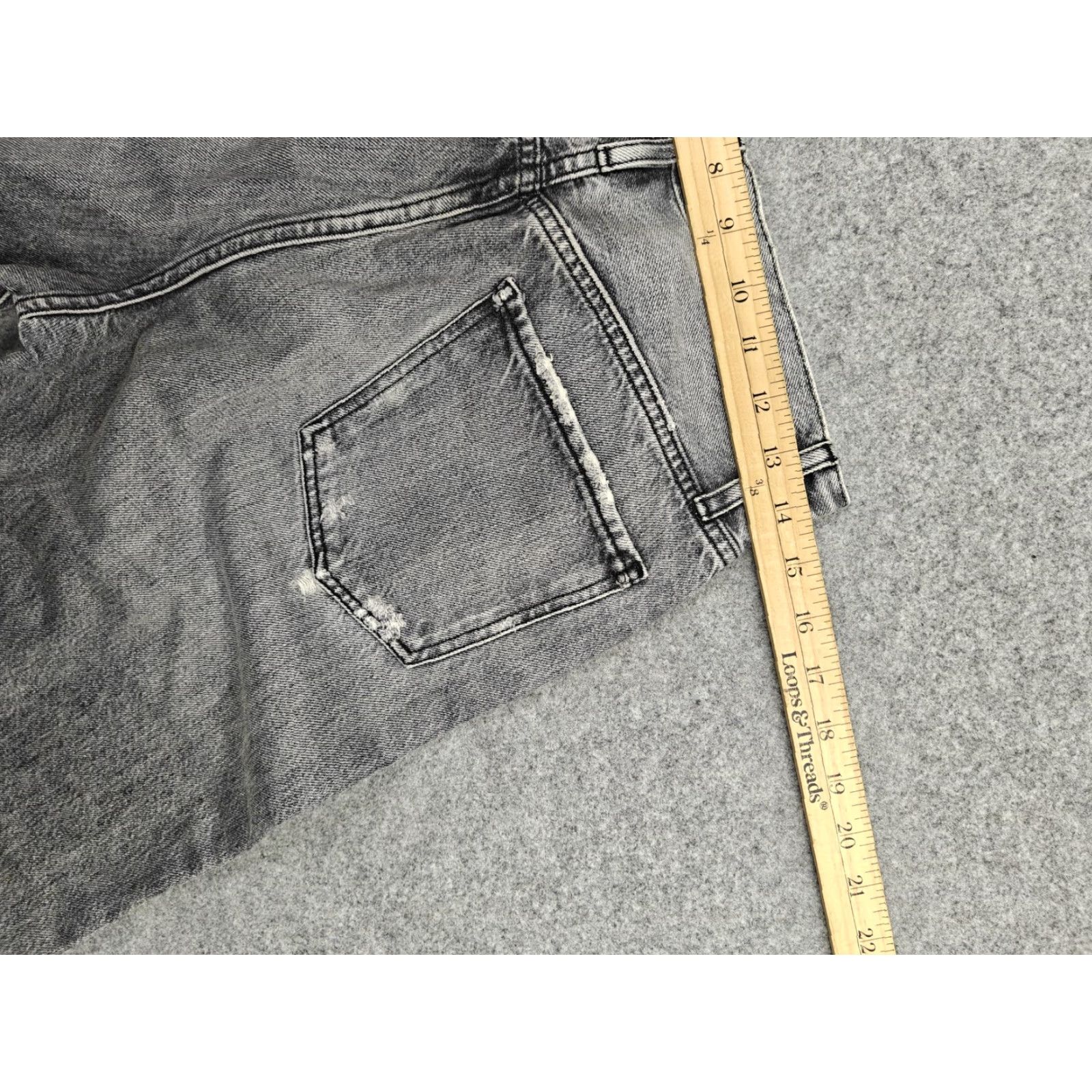 Frame VINTAGE Frame Le Jane Crop Jeans Womens 28 Gray High Rise Straight Distressed Denim Size 28" / US 6 / IT 42 - 6 Thumbnail