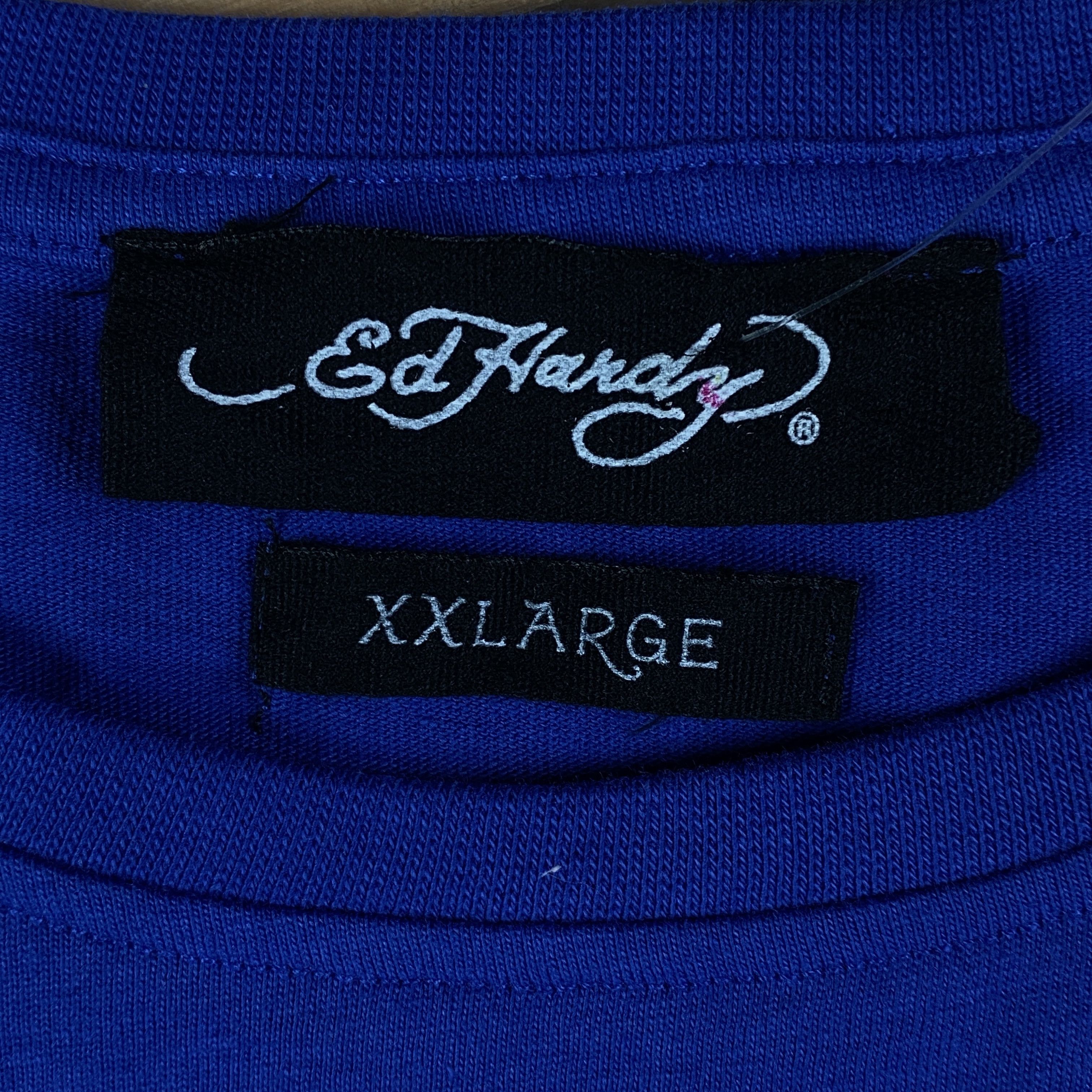 Ed Hardy Mens T-Shirt Ed Hurdy Big Print Size XXL Blue Size US XXL / EU 58 / 5 - 4 Thumbnail