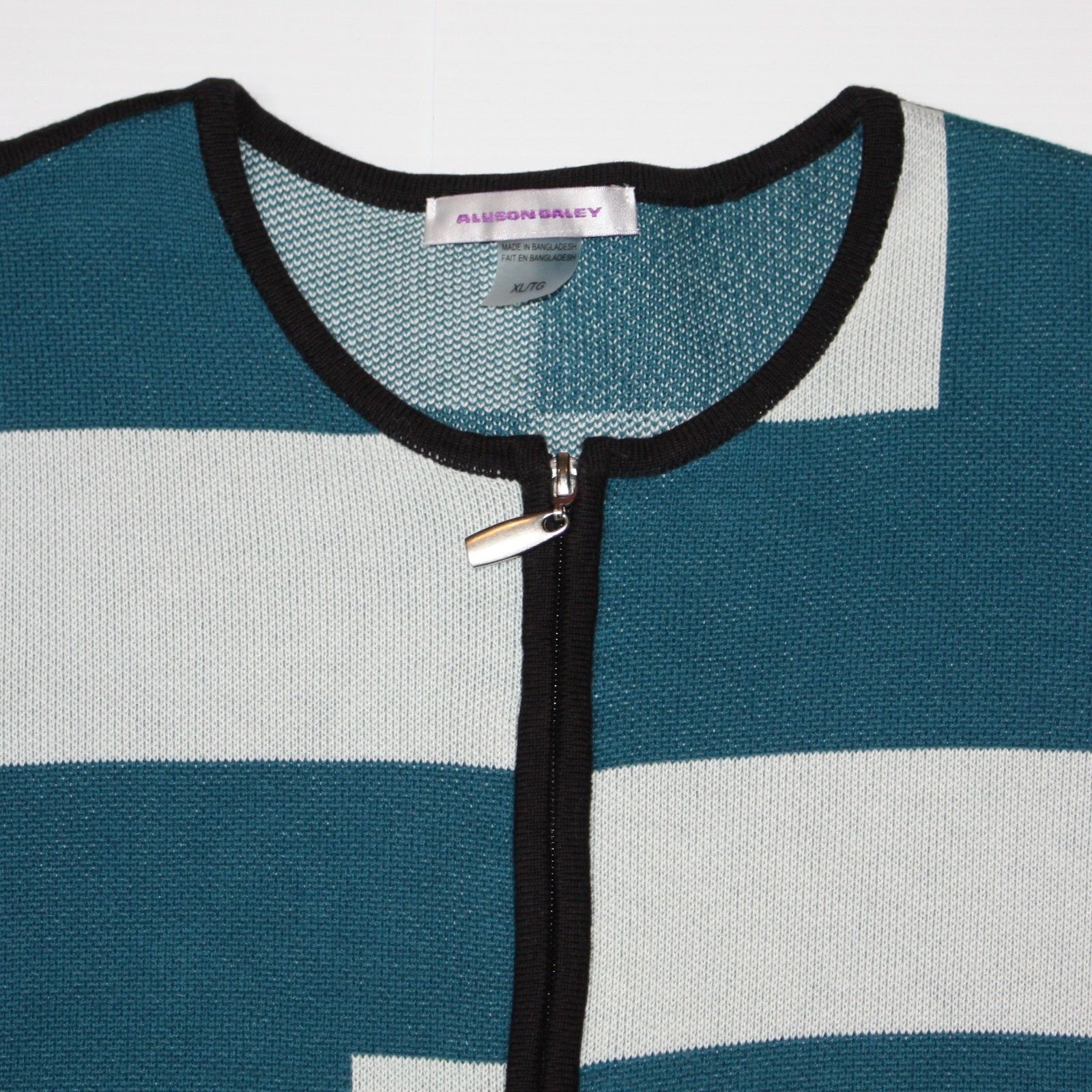 Other Allison Daley Knit Front Zip Sweater Jacket with 3/4" Sleeve Size XL / US 12-14 / IT 48-50 - 2 Thumbnail