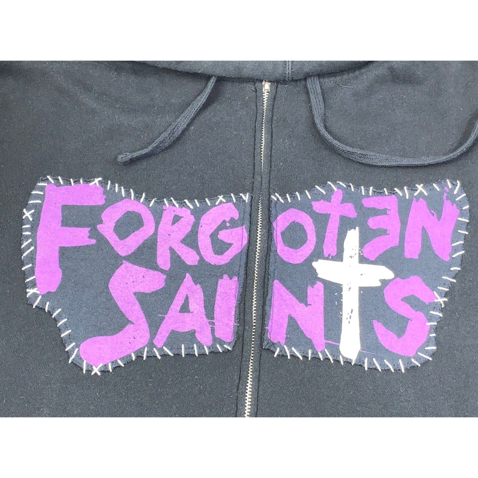 Vintage Forgotten Saints Jacket Mens L Black Rock & Roll Full Zip Hooded #9580 Size US L / EU 52-54 / 3 - 4 Thumbnail