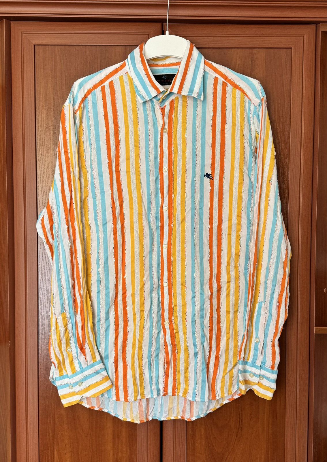 Etro × Vintage ETRO L striped multicolour shirt button up dress long sleeve Size US L / EU 52-54 / 3 - 14 Thumbnail
