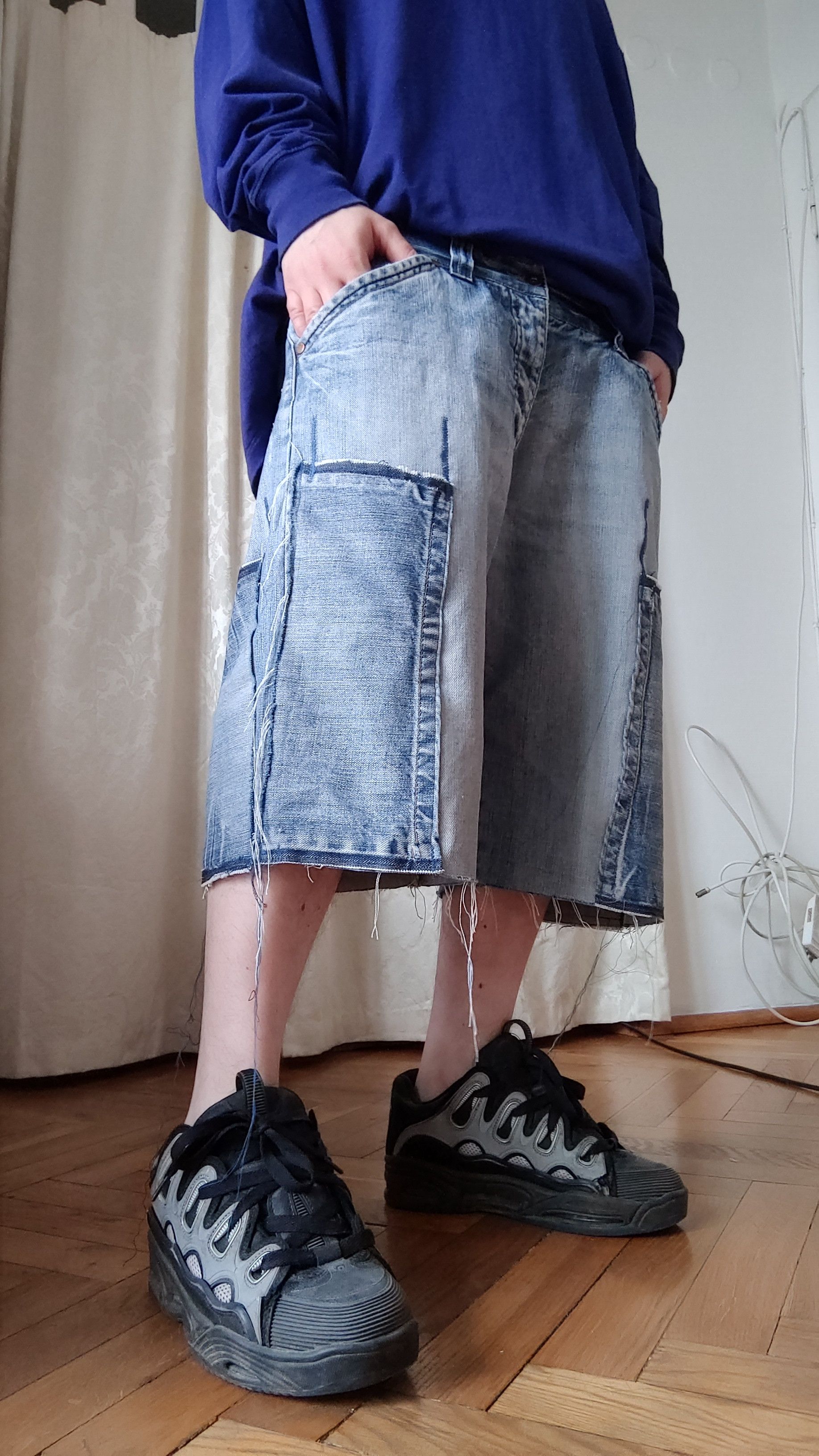 Japanese Brand × Vintage Custom Reworked Shorts Pants Reconstruct Loose Grunge Baggy Size US 33 - 7 Thumbnail