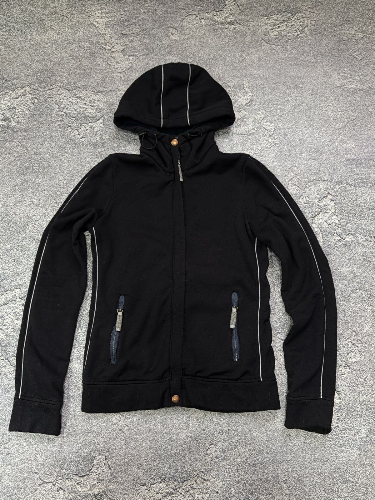 Frauenschuh FRAUENSCHUH Luxury Fleece Hoodie Black White Trim XS Size XS / US 0-2 / IT 36-38 - 3 Thumbnail