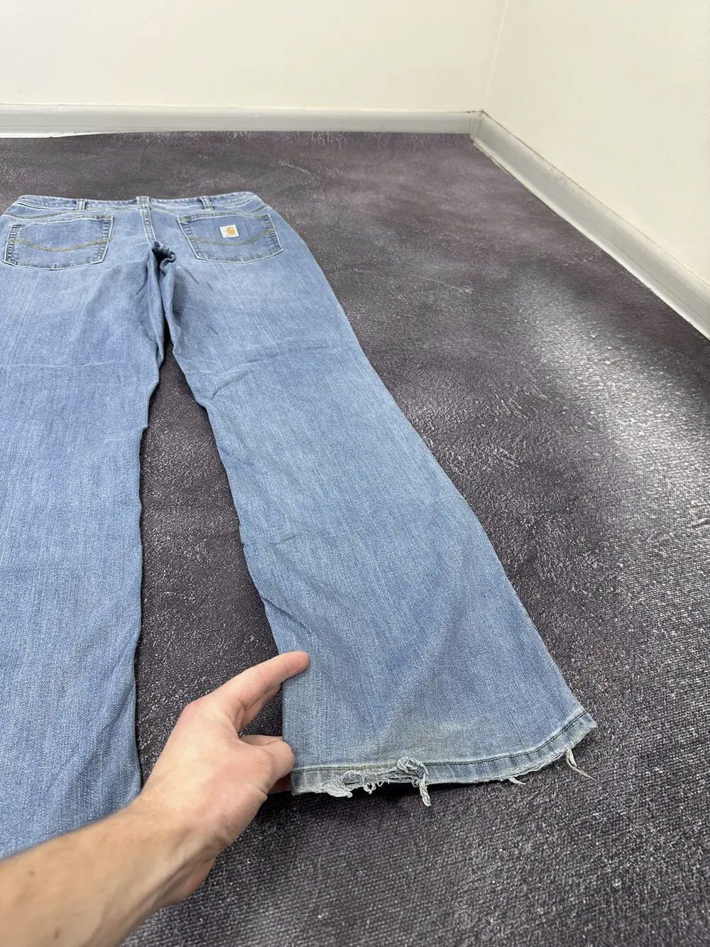 Carhartt Vintage Cahrartt USA Bootcut Light Blue Hype Flared Jeans Size 32" / US 10 / IT 46 - 4 Thumbnail