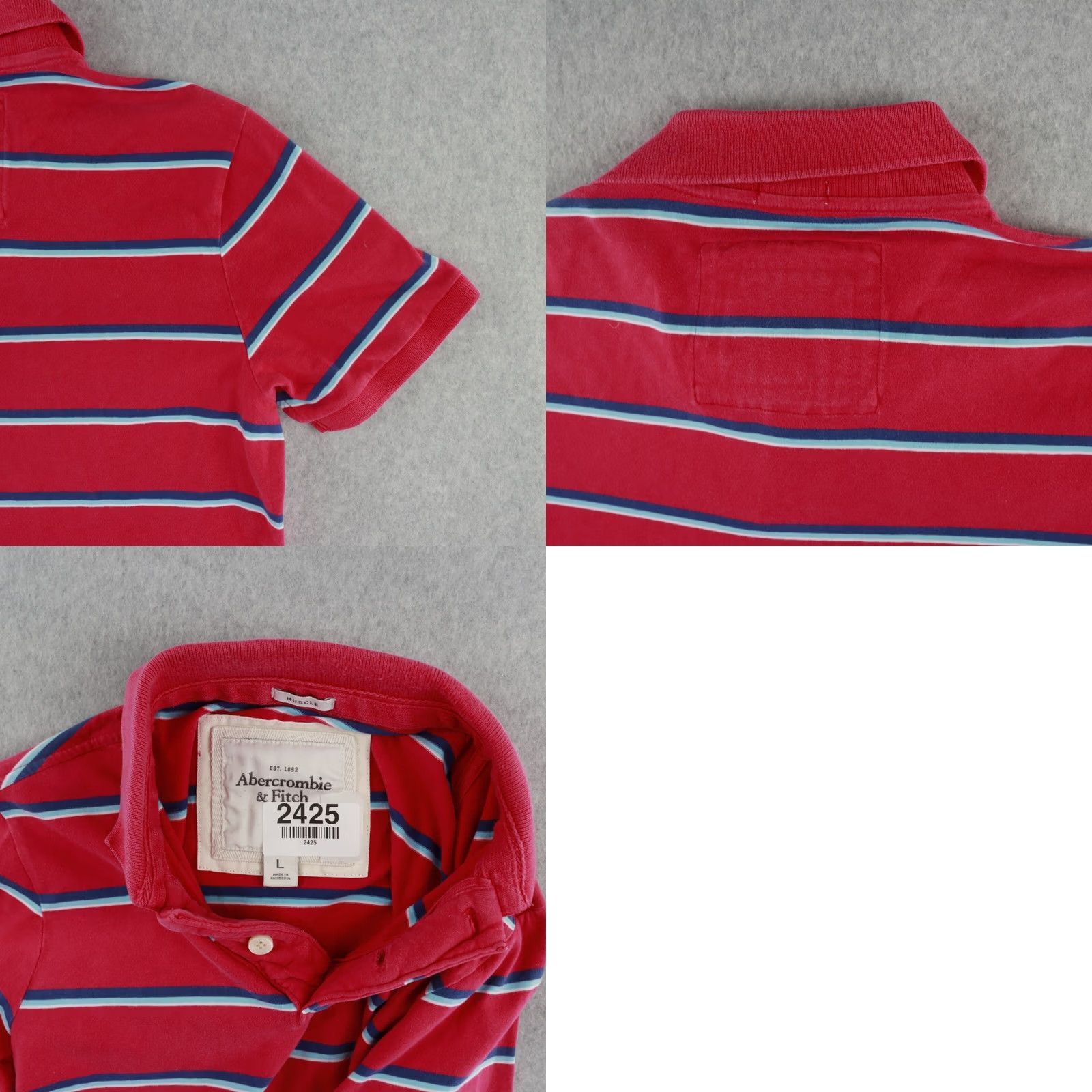 Abercrombie & Fitch Abercrombie & Fitch Polo Shirt Adult Large Red Slim Moose Shirt Mens Size US L / EU 52-54 / 3 - 9 Thumbnail