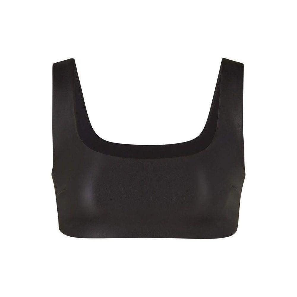 Designer CT1070a SKIMS NWT FAUX LEATHER BRALETTE-SOOT XXS Size ONE SIZE - 1 Thumbnail
